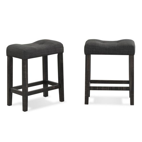 Designer × Homemade Sora Button Tufted Counter Height Saddle Stool, Set of 2, Gr Size US L / EU 52-54 / 3 - 4 Thumbnail