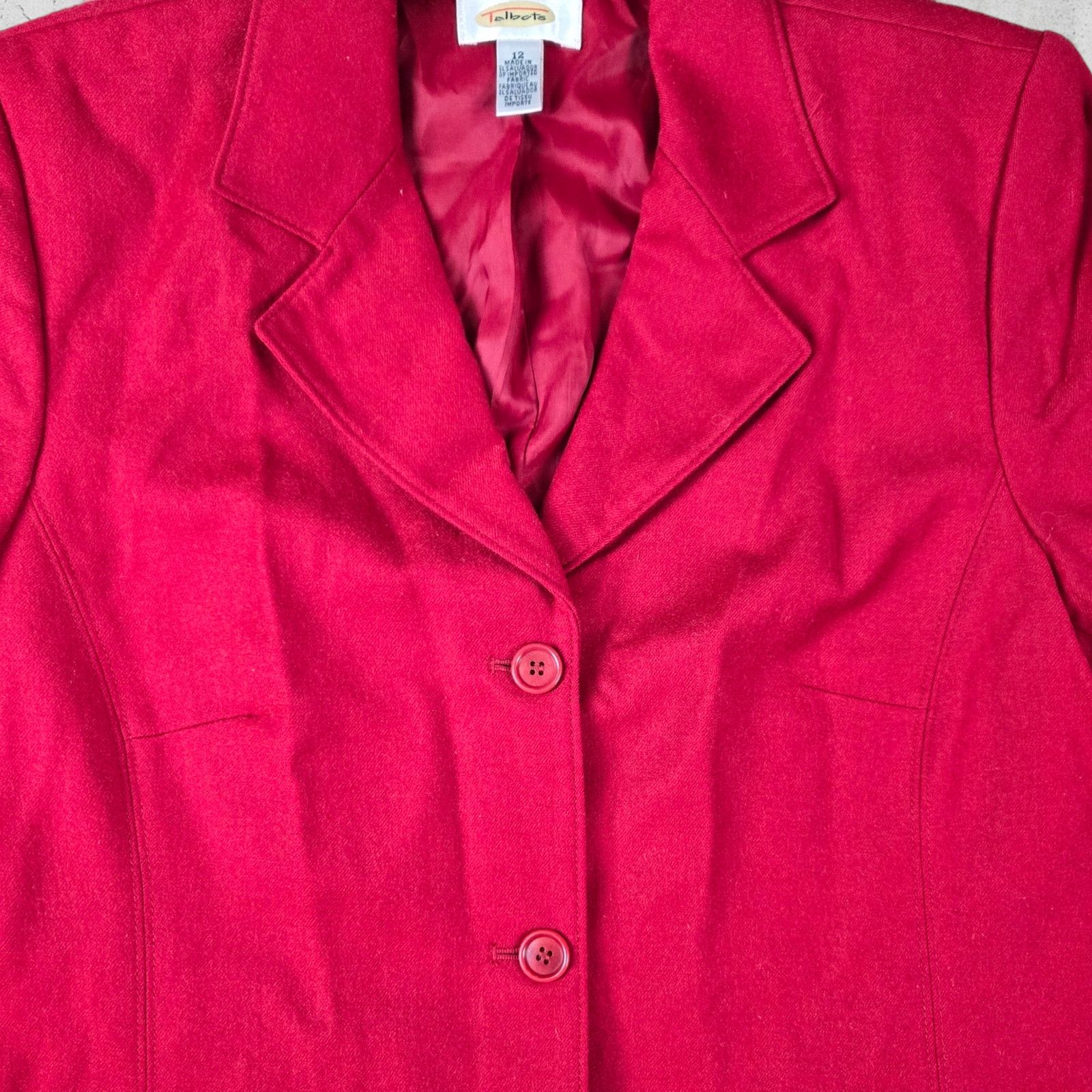 Other Y2K Cherry Red Wool Blazer Jacket Size 12 Size XL / US 12-14 / IT 48-50 - 3 Thumbnail