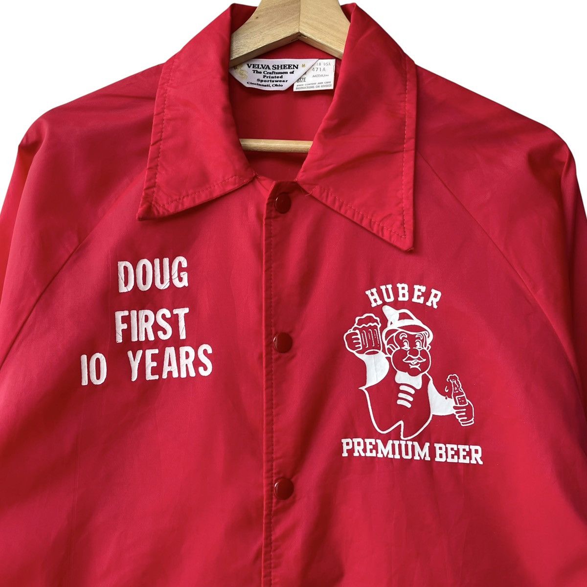 Velva Sheen Huber Beer USA Vintage 1970s Velva Sheen Promo Coach Jacket Size US M / EU 48-50 / 2 - 3 Thumbnail