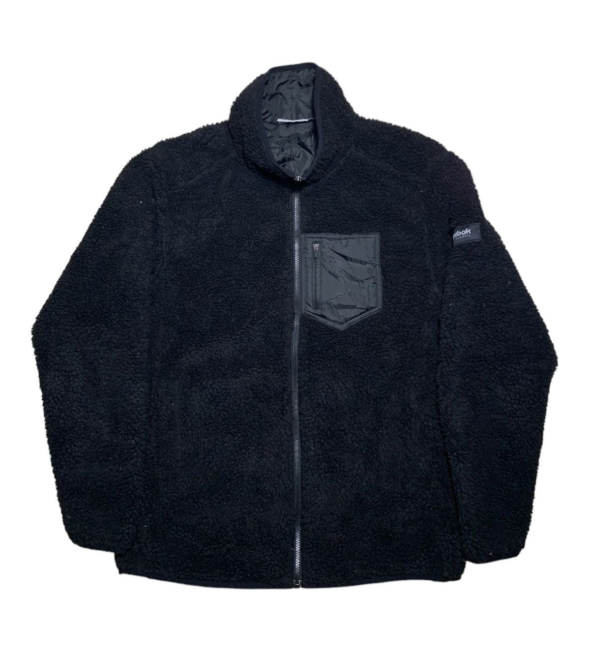 image of Reebok Classic Sherpa Jacket in Black, Men's (Size XL)