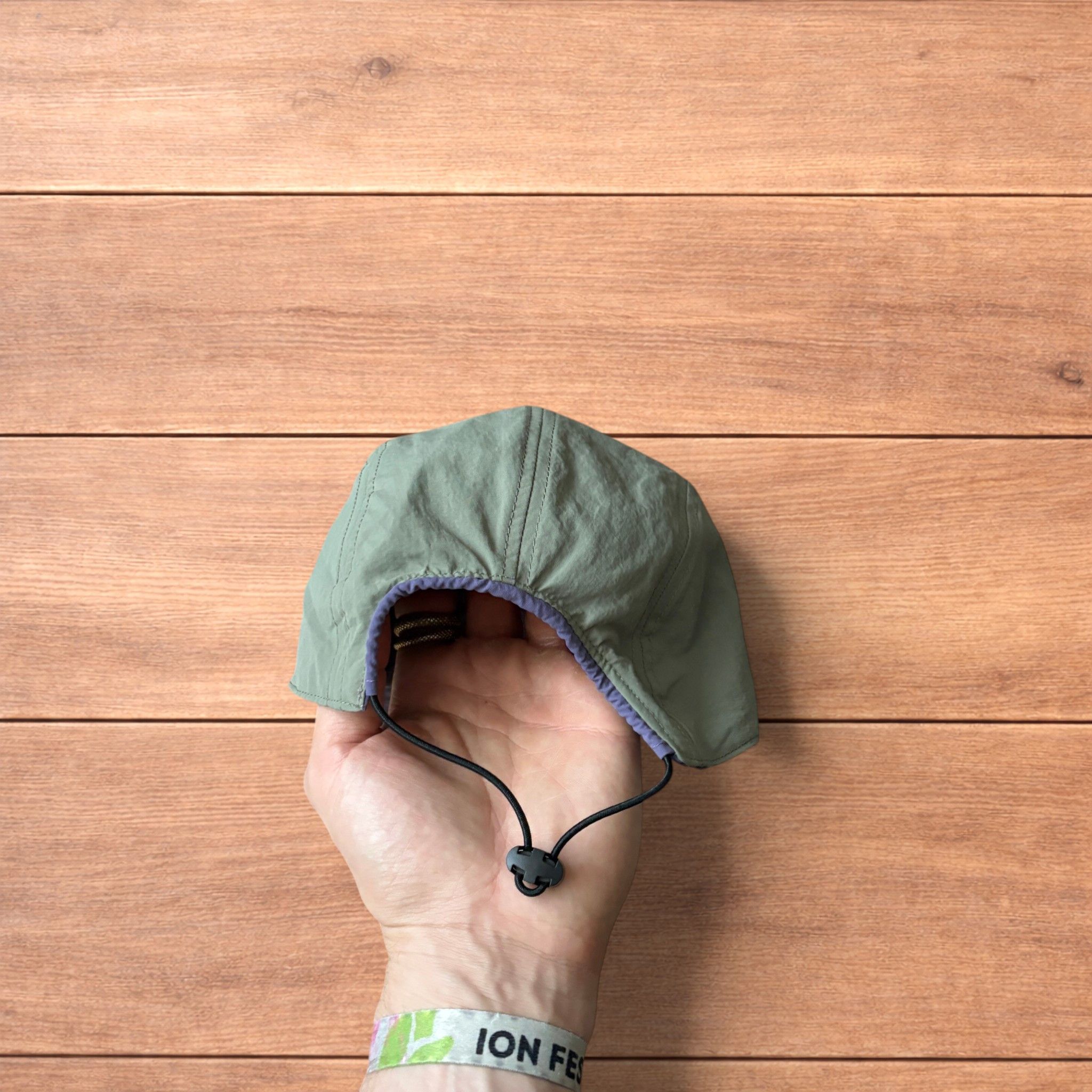 Japanese Brand Reversible military pilot trapper hat in green/purple. Size ONE SIZE - 8 Thumbnail