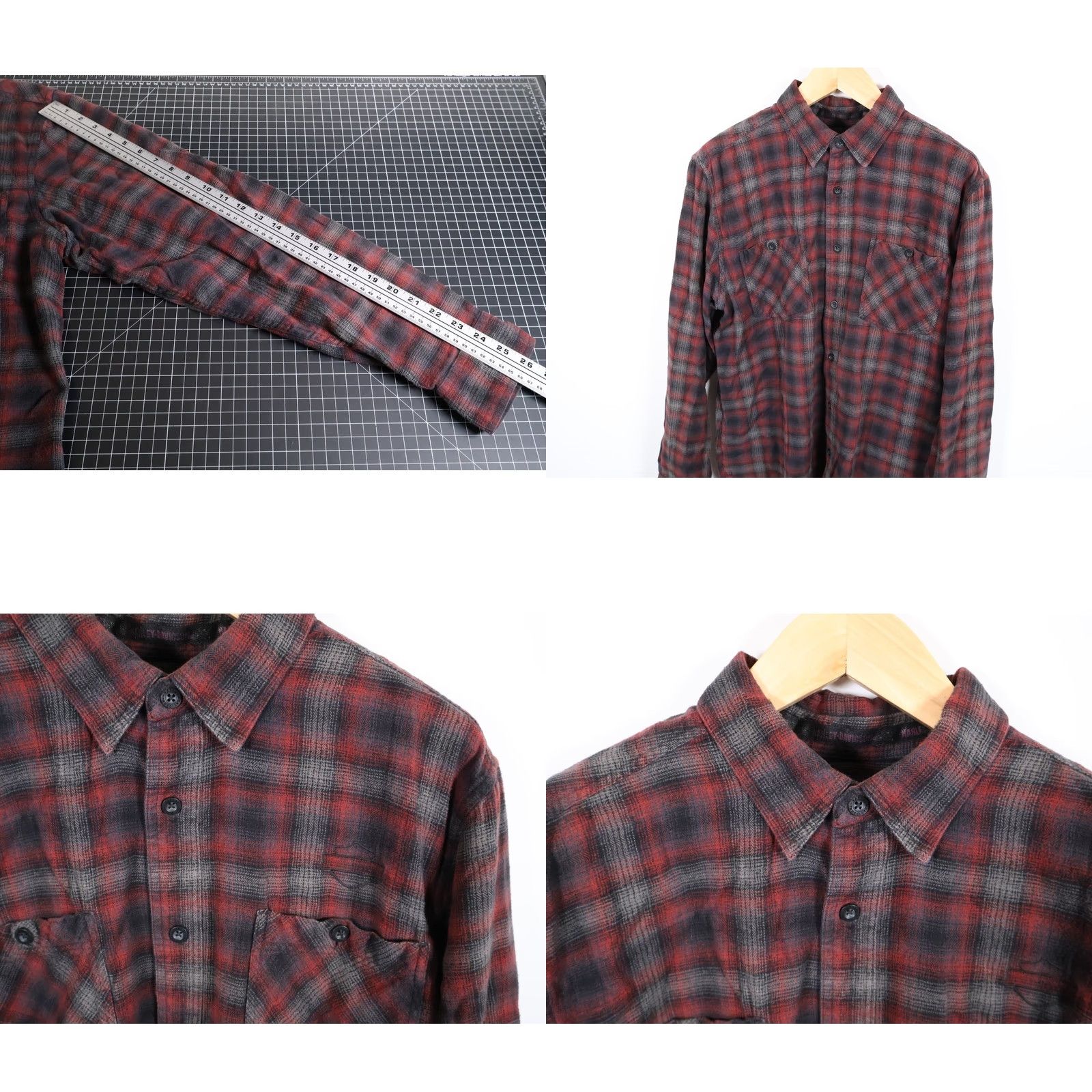 Harley Davidson Harley-Davidson Flannel Shirt Men's XL Red Gray Plaid Embroidered Lightweight Button-Up Casual Vintage: No Size US XL / EU 56 / 4 - 8 Thumbnail