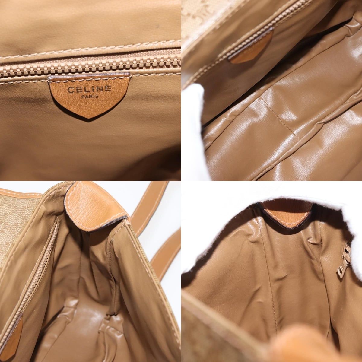 Celine CELINE Macadam Canvas Shoulder Bag Pvc Beige Gold Size ONE SIZE - 12 Thumbnail