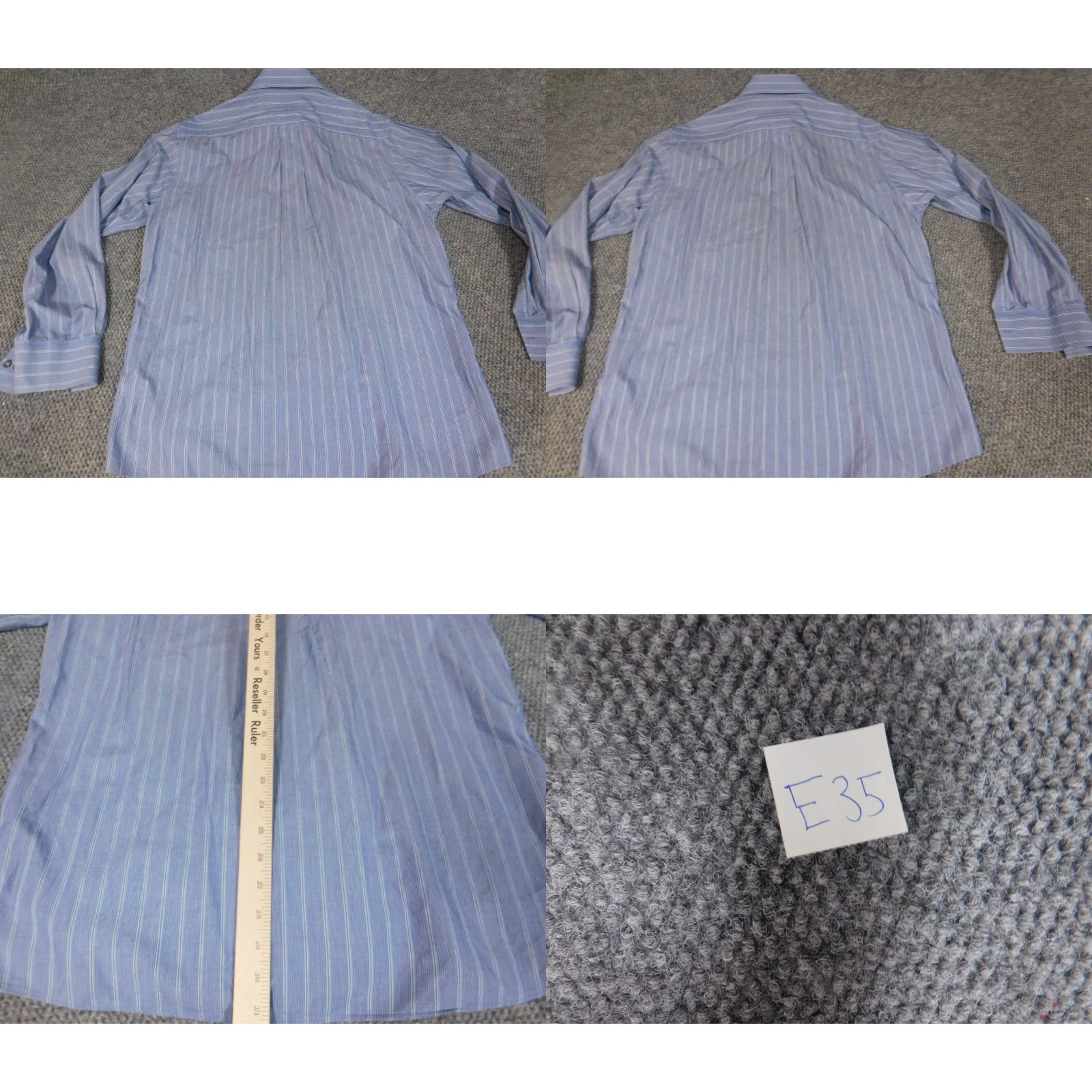 Michael Kors Michael Kors Mens Shirt Medium Blue Striped Button-Down Knit Cotton Polyester Button Up Long Sleeve Collared Size US M / EU 48-50 / 2 - 8 Thumbnail