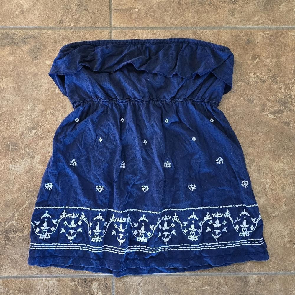Designer Navy White Detailed SO Tube Top Size M / US 6-8 / IT 42-44 - 1 Thumbnail