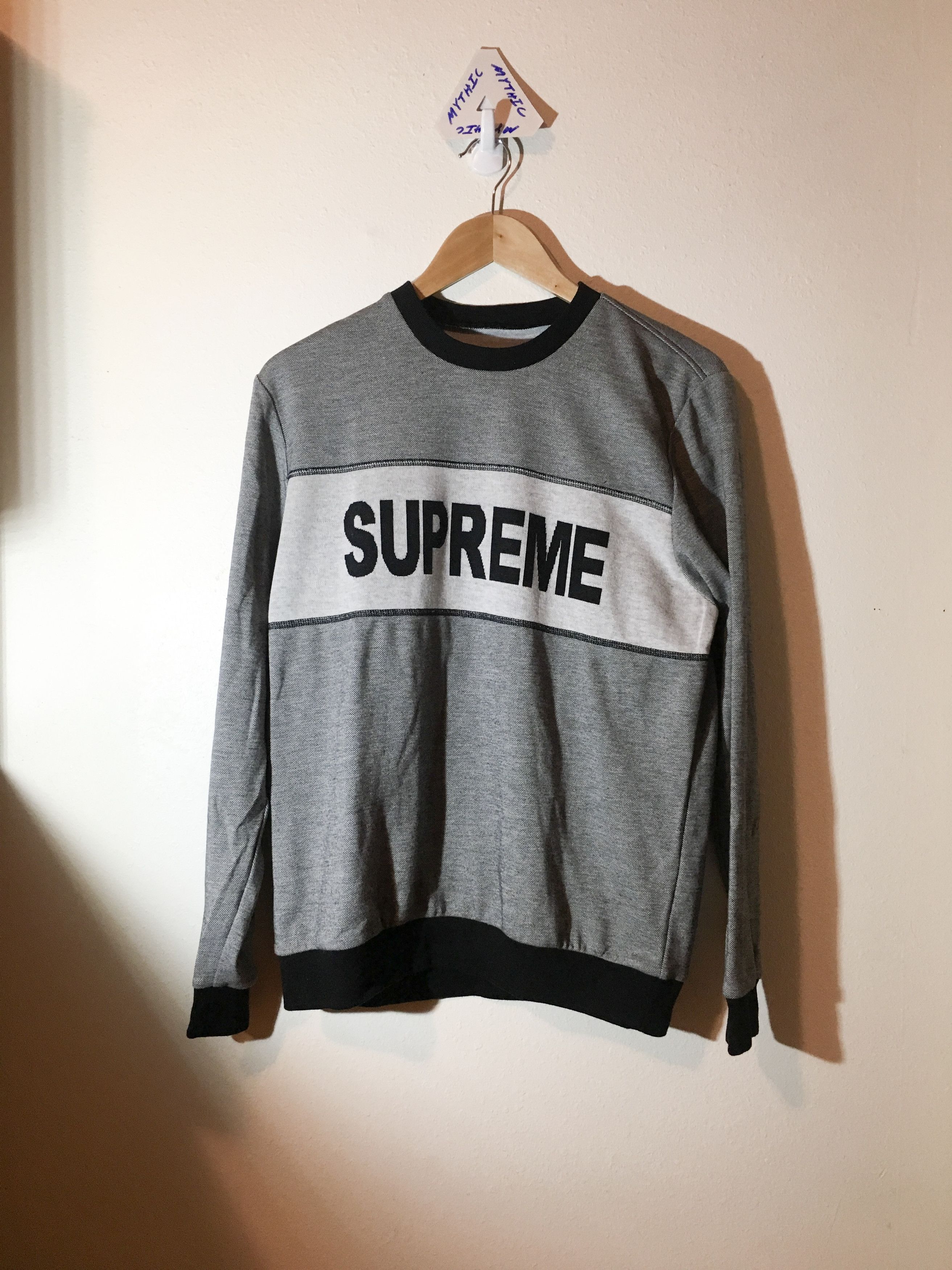 Supreme Supreme Flocked Logo Sweater | Grailed
