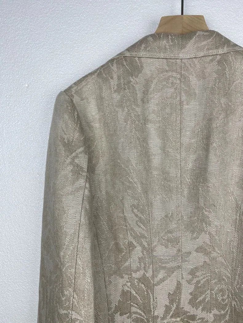 Junya Watanabe Junya Watanabe Cream Jacquard Linen Blazer. Size US XS / EU 42 / 0 - 5 Thumbnail