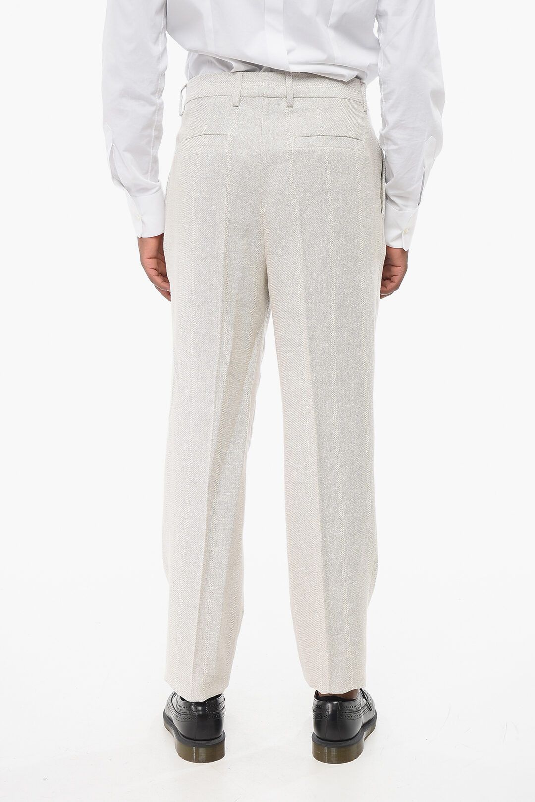 Brunello Cucinelli og1mm0825 Double-pleated Linen Blend Pant in Grey Size US 40 / EU 56 - 3 Thumbnail