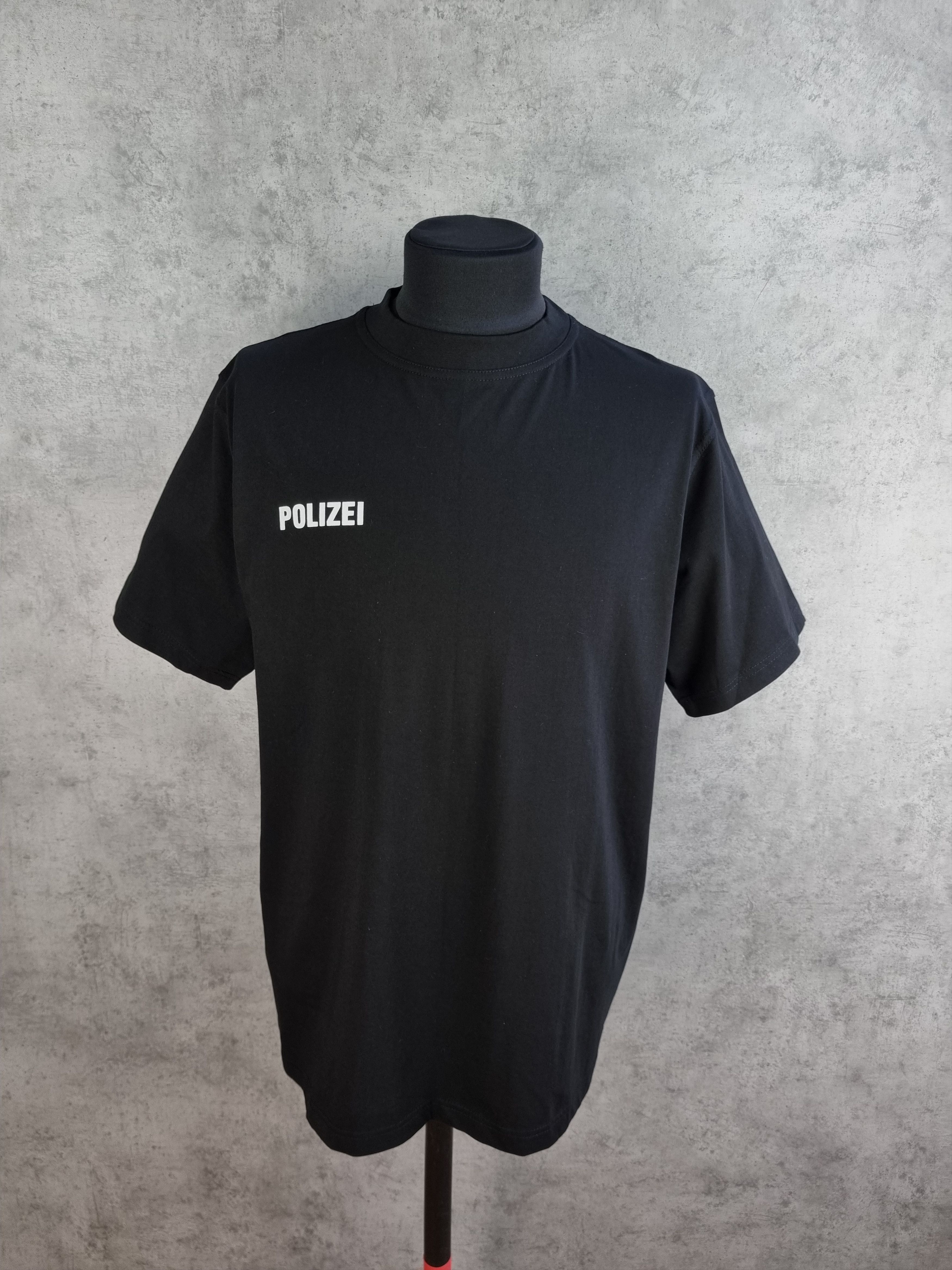 Vintage 90s Polizei Print Tee Shirt Vetements Style seen on Kanye Size US XL / EU 56 / 4 - 9 Thumbnail