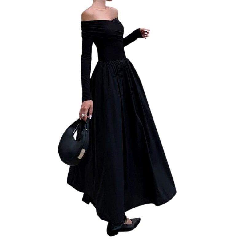 Other Commense Black Off Shoulder Criss Cross Long Sleeve Dress Size M / US 6-8 / IT 42-44 - 1 Thumbnail