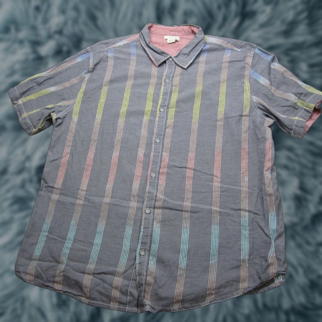 Carbon2Cobalt VINTAGE Carbon 2 Cobalt Shirt Mens Extra Large Gray Striped Button Up Lightweight Size US L / EU 52-54 / 3 - 1 Thumbnail