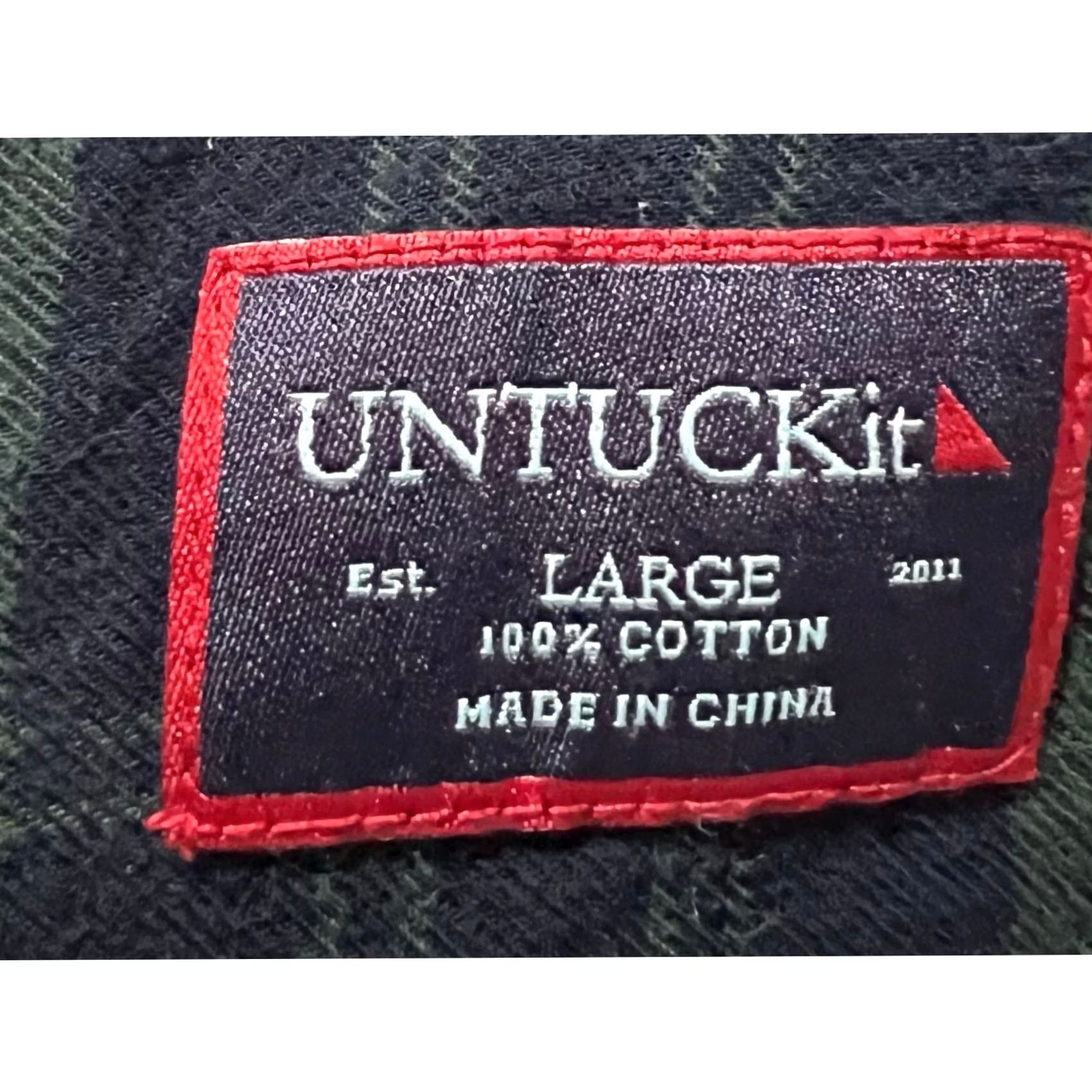 UNTUCKit UNTUCKit Pearl Snap Flannel Plaid Shirt Mens L 100% Cotton Blue Gray Green Size US L / EU 52-54 / 3 - 5 Thumbnail