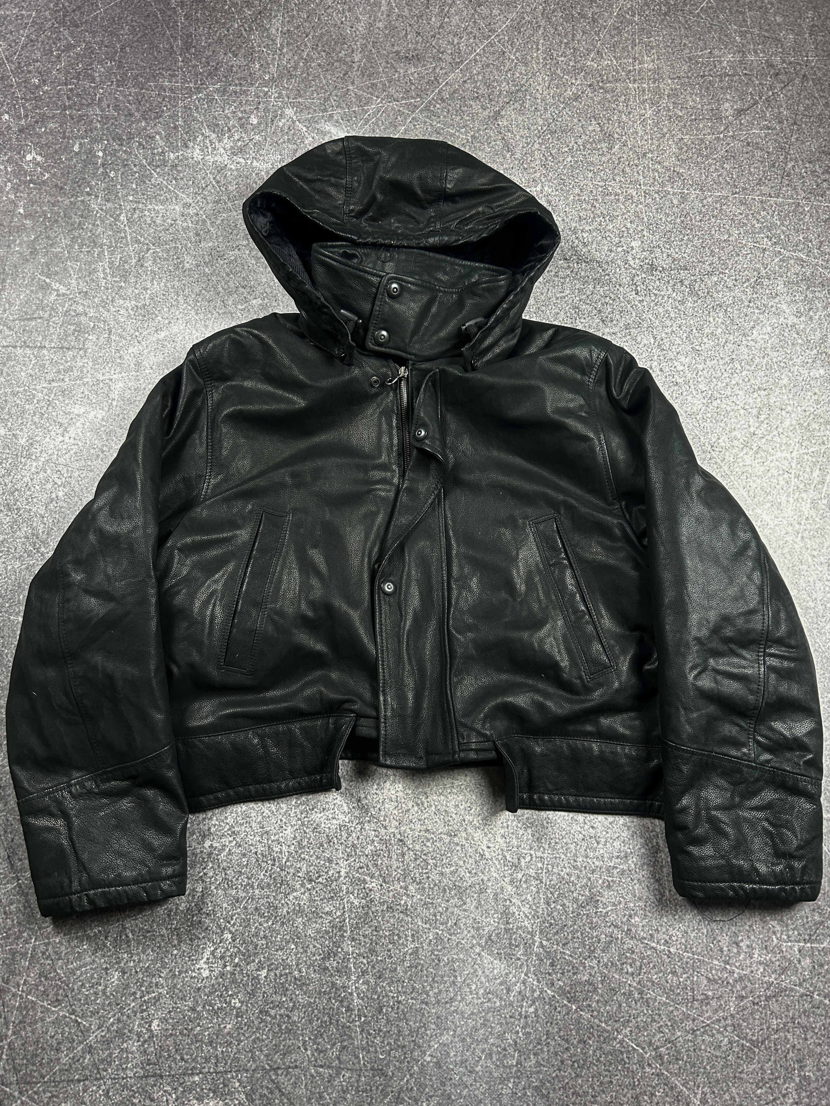 Hysteric Glamour VTG BALENCIAGA OPIUM CARTI STYLE CROPPED LEATHER JACKET Y2K Size US L / EU 52-54 / 3 - 8 Thumbnail