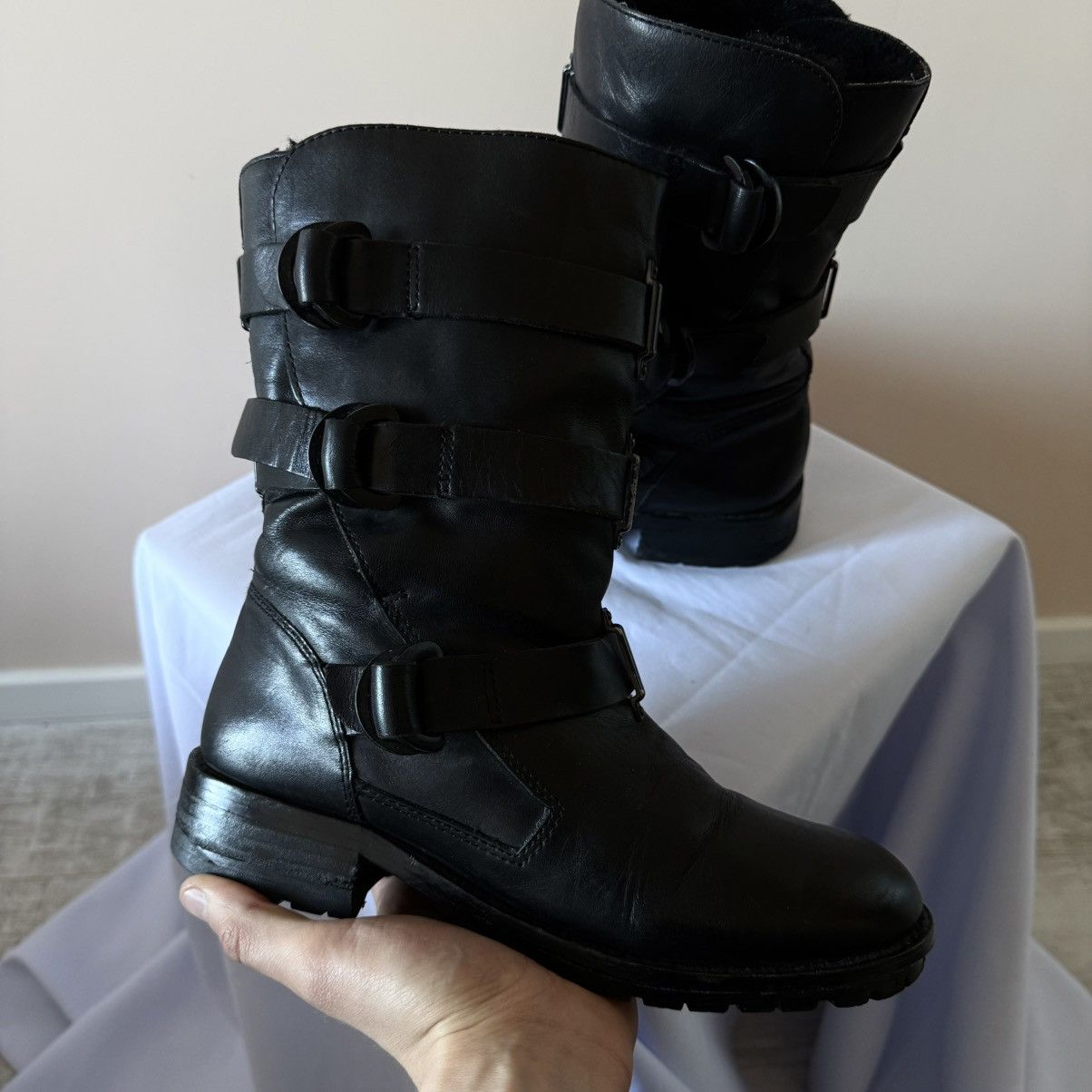 Dirk Bikkembergs 00s Avantgarde Strap Belt Boxing Biker Boots Guidi MoMa Vibe Size US 7 / IT 37 - 5 Thumbnail