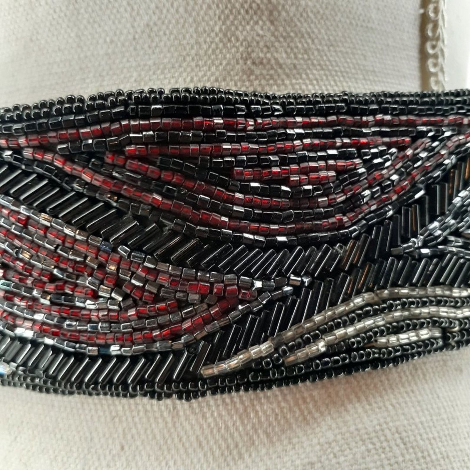 Vintage Vintage Women's Beaded Sequin Belt Sash 80's Cummerbund Glam Size ONE SIZE - 8 Thumbnail