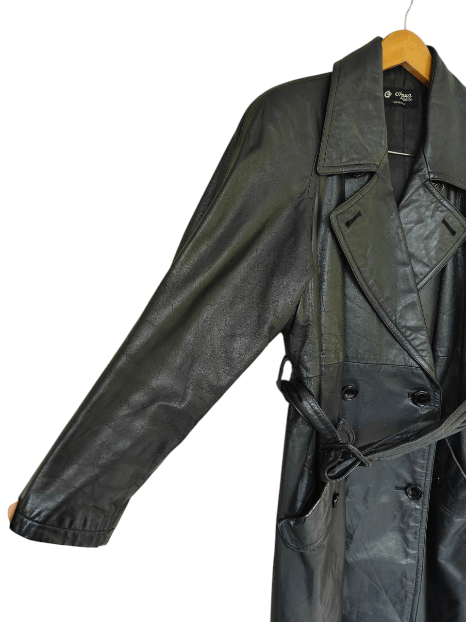 Japanese Brand Vtg Japanese Cojana Sport Leather Trench Coat Size US M / EU 48-50 / 2 - 3 Thumbnail