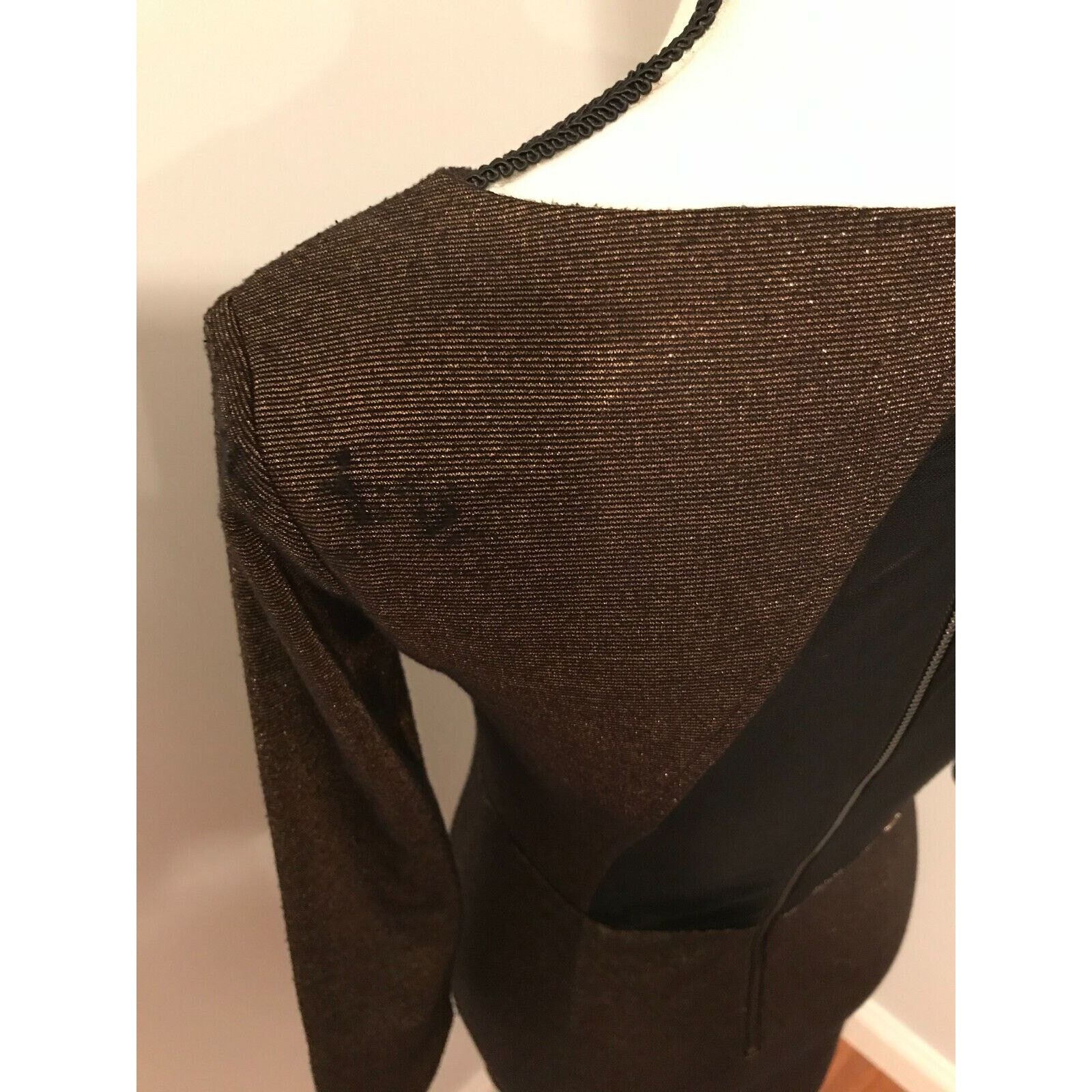 Alice + Olivia Alice + Olivia Cameo Cut Out Fitted Dress Bronze Shimmer Size XS / US 0-2 / IT 36-38 - 9 Thumbnail