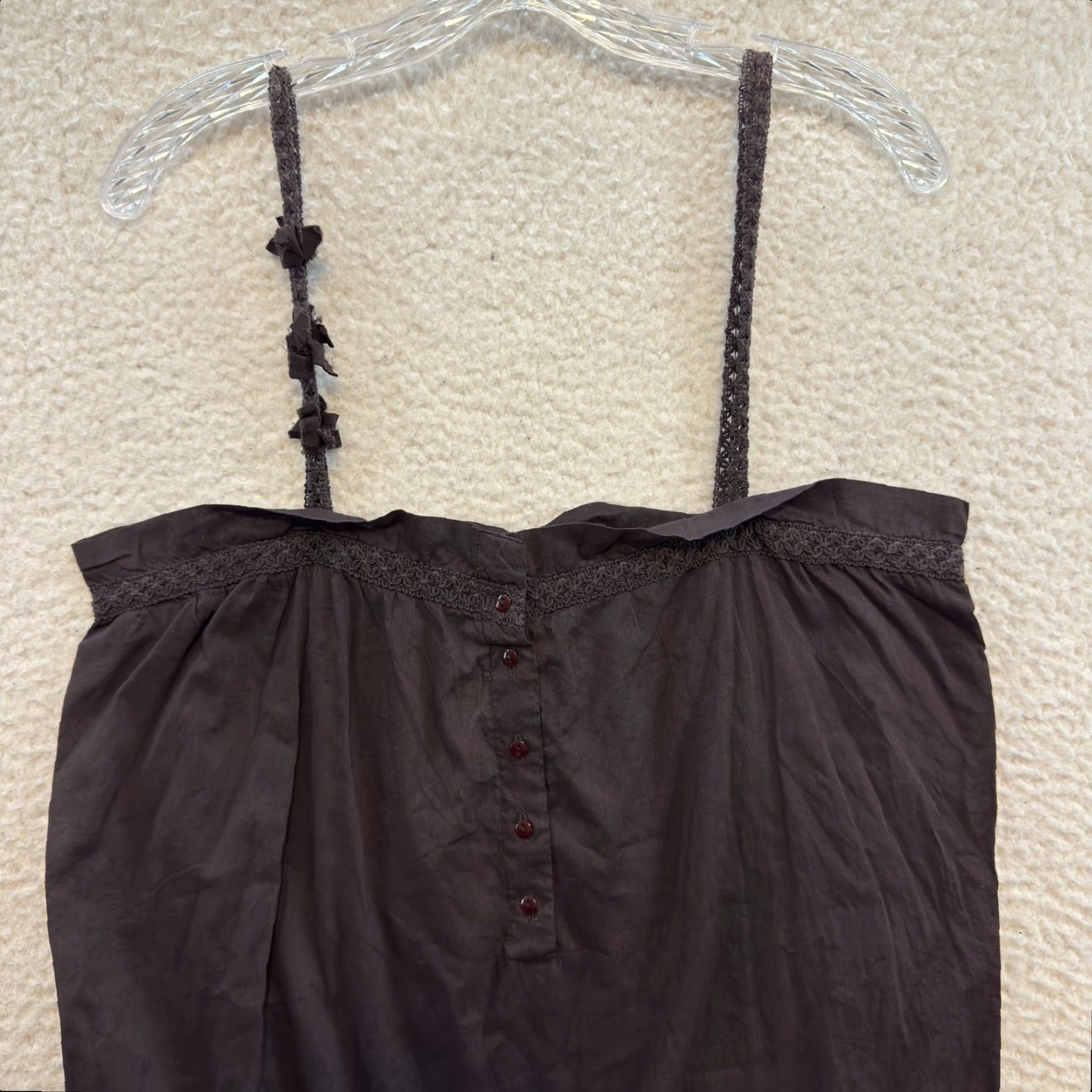 Acme Clothing VINTAGE Deadstock Y2K Camisole Top Brown Grunge Whimsigoth Shirt Womens Size S / US 4 / IT 40 - 3 Thumbnail