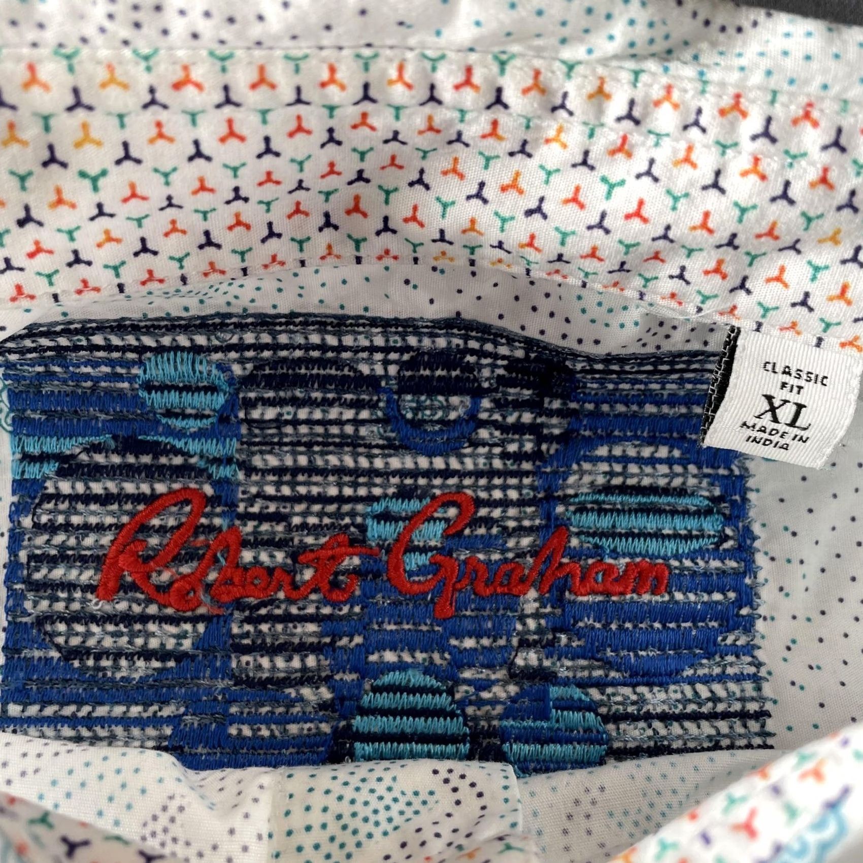 Robert Graham VINTAGE? No. Robert Graham Shirt Mens XL White Microprint Classic Fit Button Down Long Sleeve Size US XL / EU 56 / 4 - 3 Thumbnail