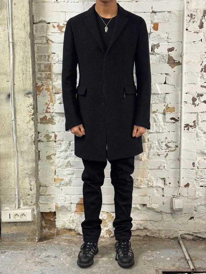 Prada FW2002 Prada Dark Obscure Grey Wool Trench Coat Size US M / EU 48-50 / 2 - 2 Thumbnail