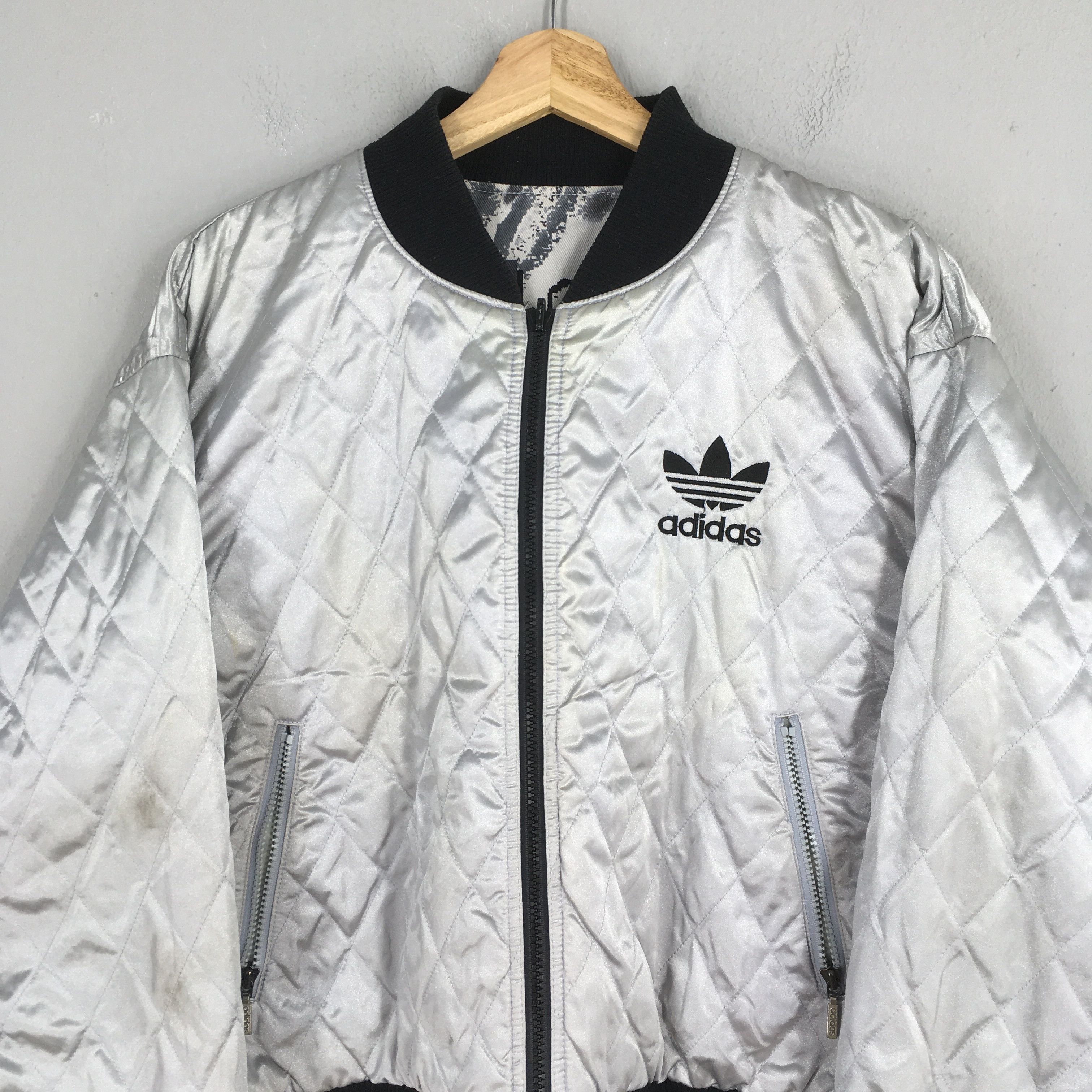 Adidas Vintage 1990s Adidas Trefoil Overprinted Quilted Jacket M Size US M / EU 48-50 / 2 - 7 Thumbnail