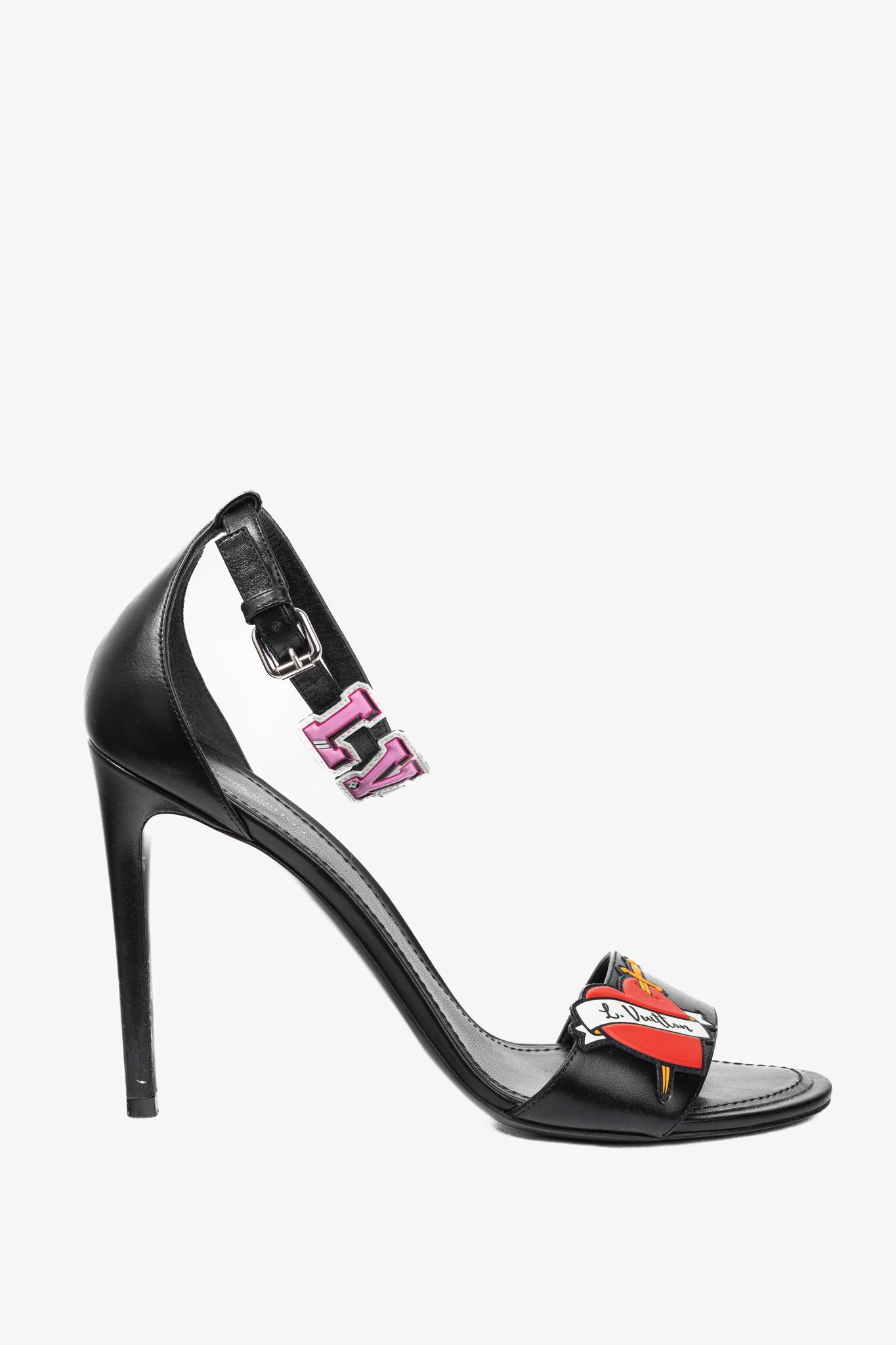 Louis Vuitton Louis Vuitton Black Leather LV Patch Sandals Size US 8.5 / IT 38.5 - 1 Thumbnail