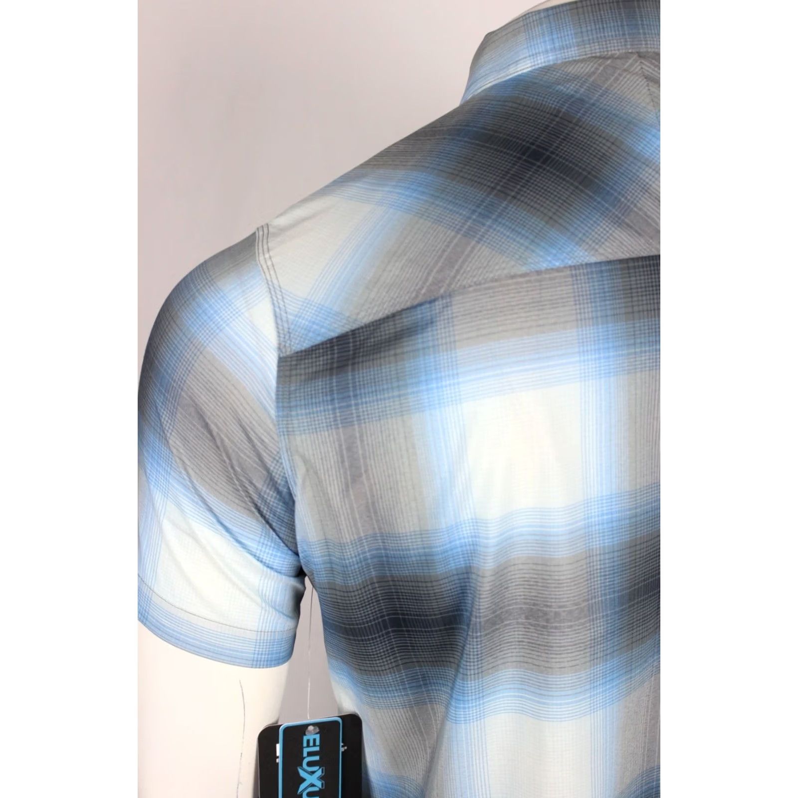 Vintage Kuhl Konquer Shirt S Small Ice Blue 7489 Short Sleeve Button Up Plaid Men's Shirt Size US S / EU 44-46 / 1 - 3 Thumbnail