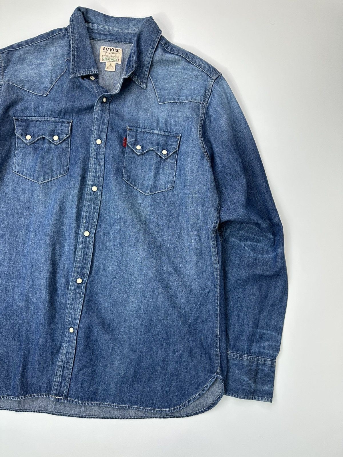 Levi's Vintage Levis Snap Shirt Denim Blue Size US L / EU 52-54 / 3 - 4 Thumbnail