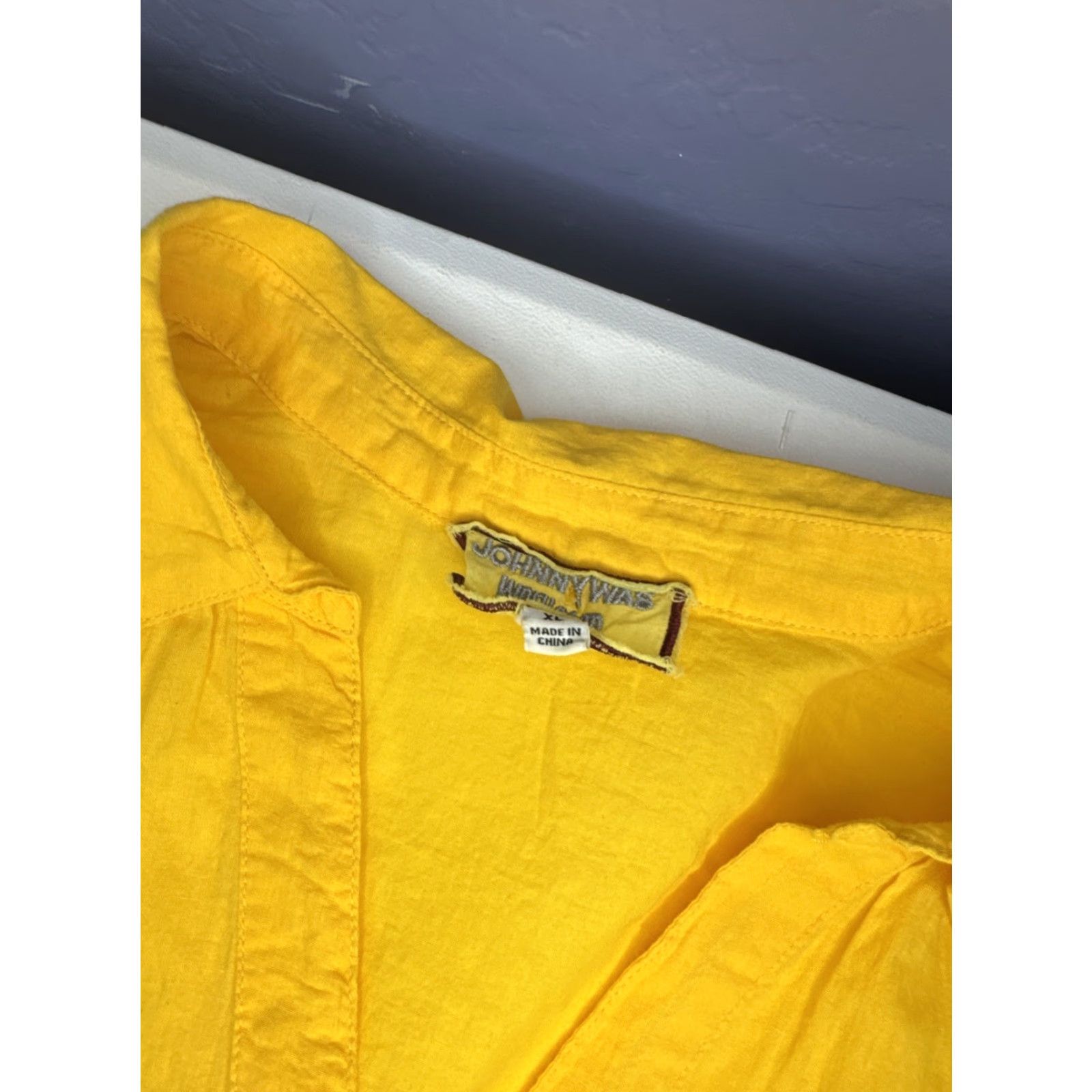 Johnny Was Johnny Was Nila Relaxed Smocked Shirt Floral Women’s XL Yellow Gold Shirt Womens Size XL / US 12-14 / IT 48-50 - 3 Thumbnail