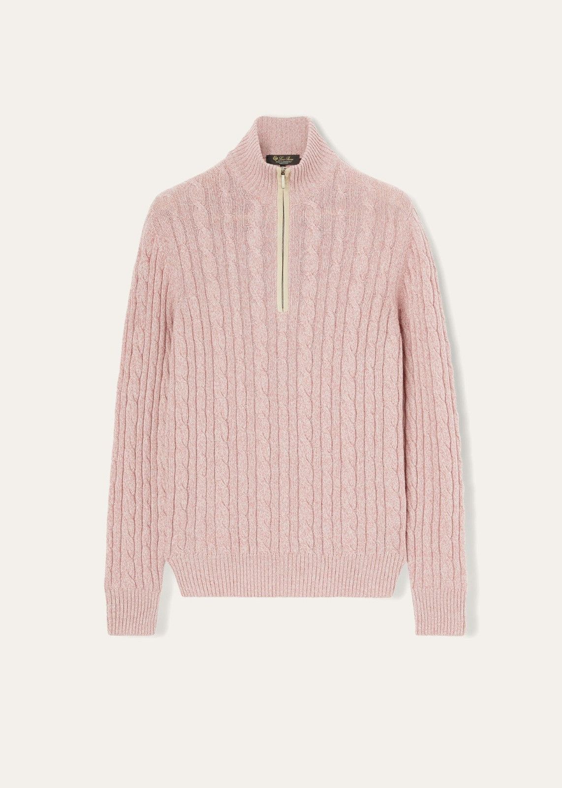 Loro Piana o1srvl11e1224 Baby Cashmere Half Zip Sweater in Light Pink Size US S / EU 44-46 / 1 - 1 Thumbnail