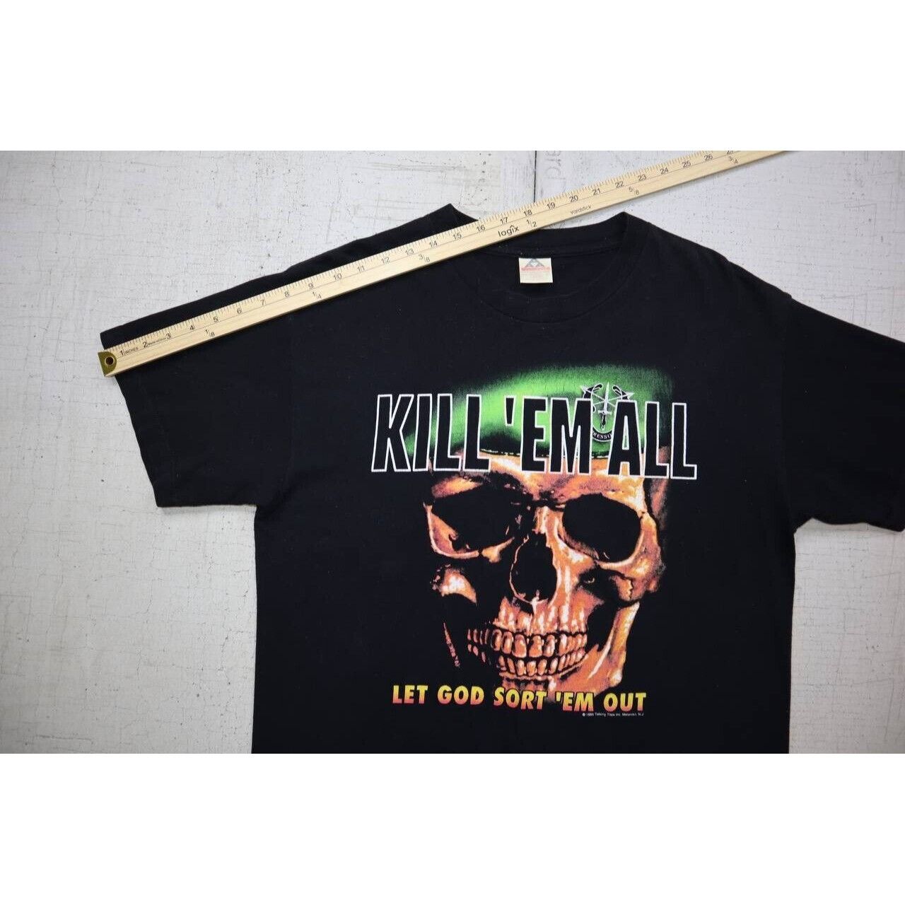 AAA VTG 90s Kill 'Em All Let God Sort 'Em Out T Shirt Sz L 1995 Size US L / EU 52-54 / 3 - 4 Thumbnail