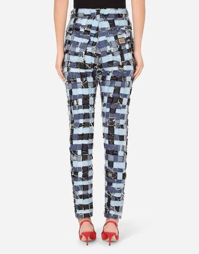 Dolce & Gabbana o1y0825 Checked Denim Pant in Multicolor Size 27" / US 4 / IT 40 - 3 Thumbnail