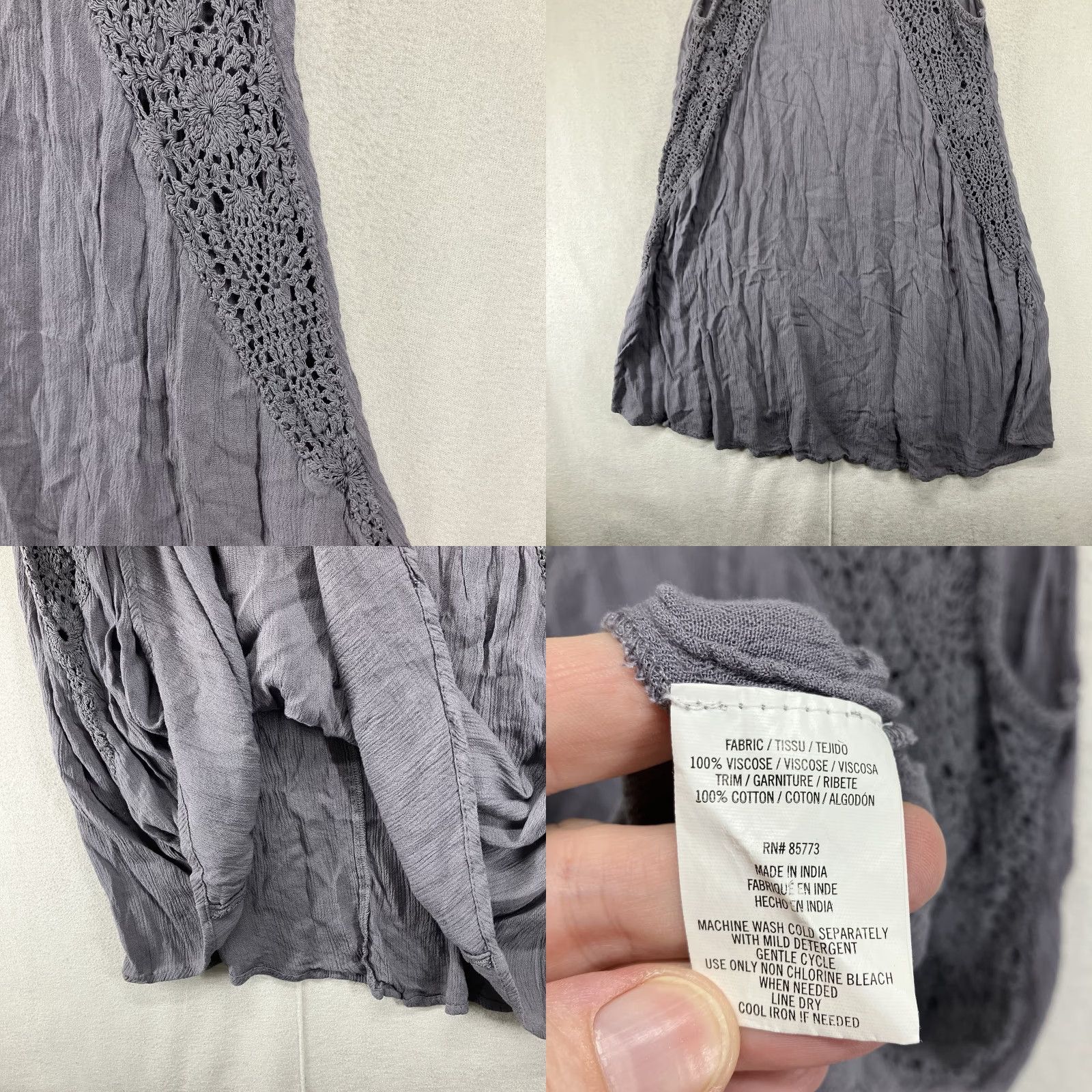 O'Neill VINTAGE O'NEILL Women’s Saltwater Cover Up Mini Dress Medium Gray Swimsuit Beach Vacation Pool Party Size M / US 6-8 / IT 42-44 - 8 Thumbnail