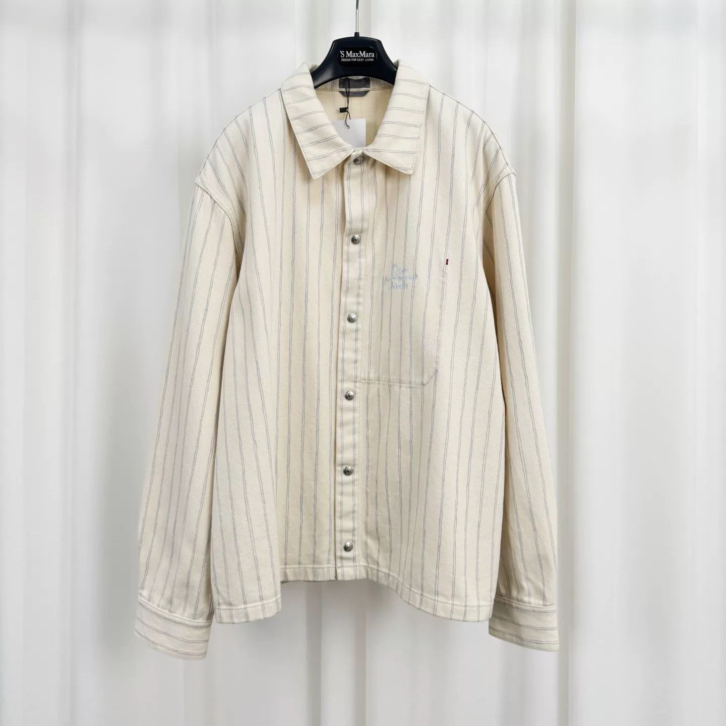Dior Dior 25 New Beige Embroidered Striped Denim Jacket Size US L / EU 52-54 / 3 - 1 Thumbnail