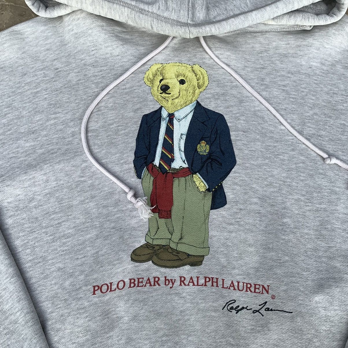 Vintage Vintage 90s Polo Bear Ralph Lauren Hoodie Size L / US 10 / IT 46 - 9 Thumbnail