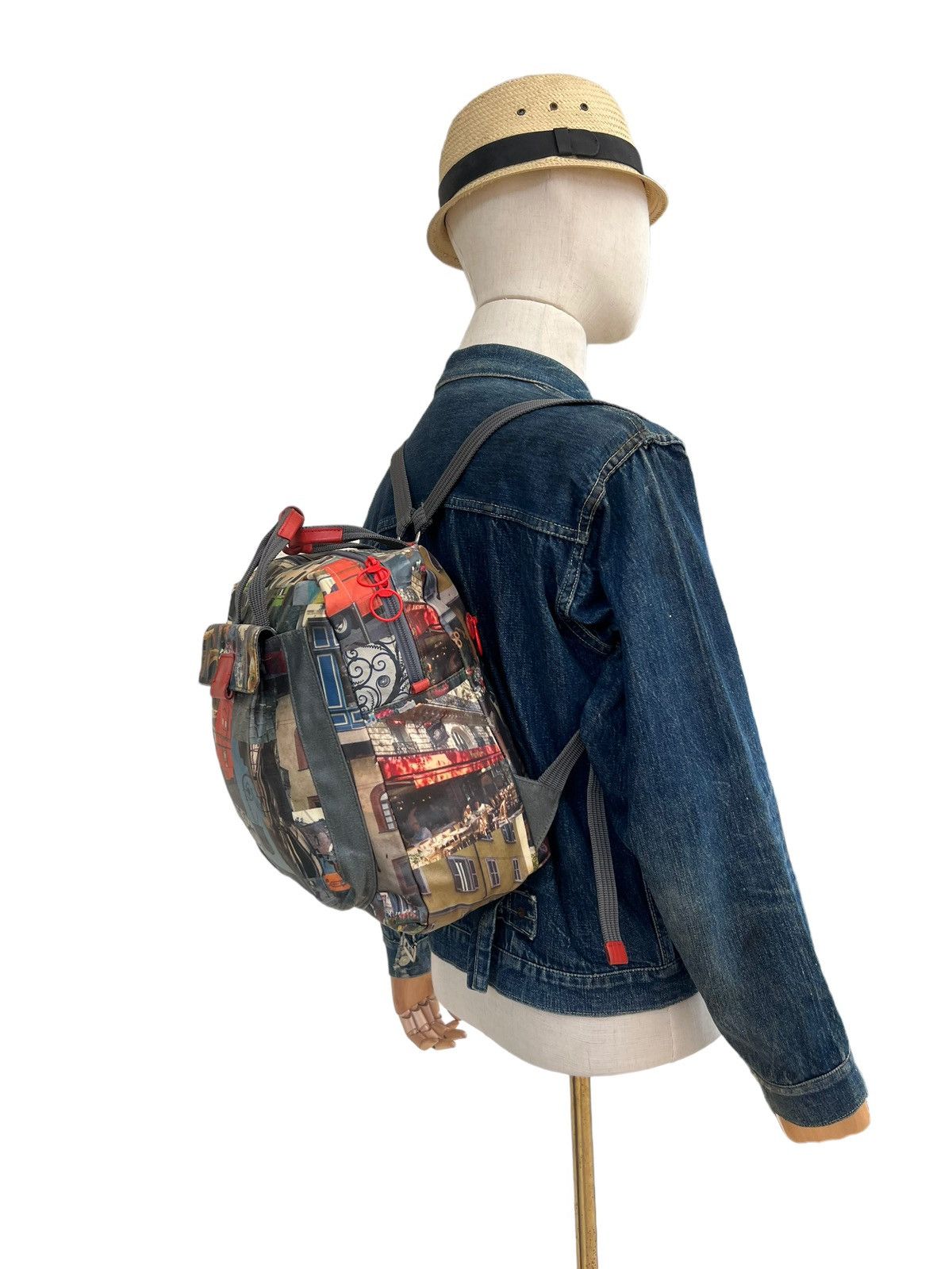 Vintage Arukan Japan Tarpaulin Printed Backpack Size ONE SIZE - 4 Thumbnail