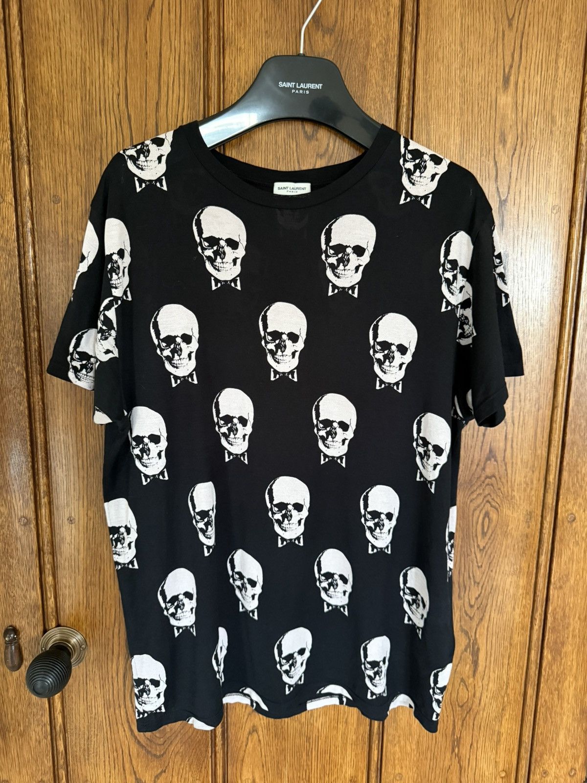 Saint Laurent Paris Grail FW15 Saint Laurent skull boack T shirt Hedi Slimane Size US S / EU 44-46 / 1 - 1 Thumbnail