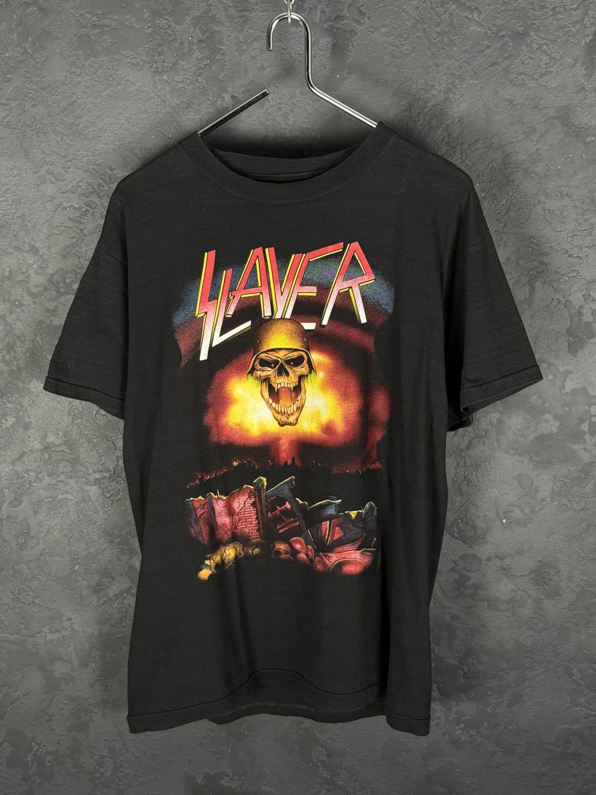 Vintage Vintage 90s Slayer Brockum Tour T-shirt 1992 Concert Rare Size US XL / EU 56 / 4 - 1 Thumbnail