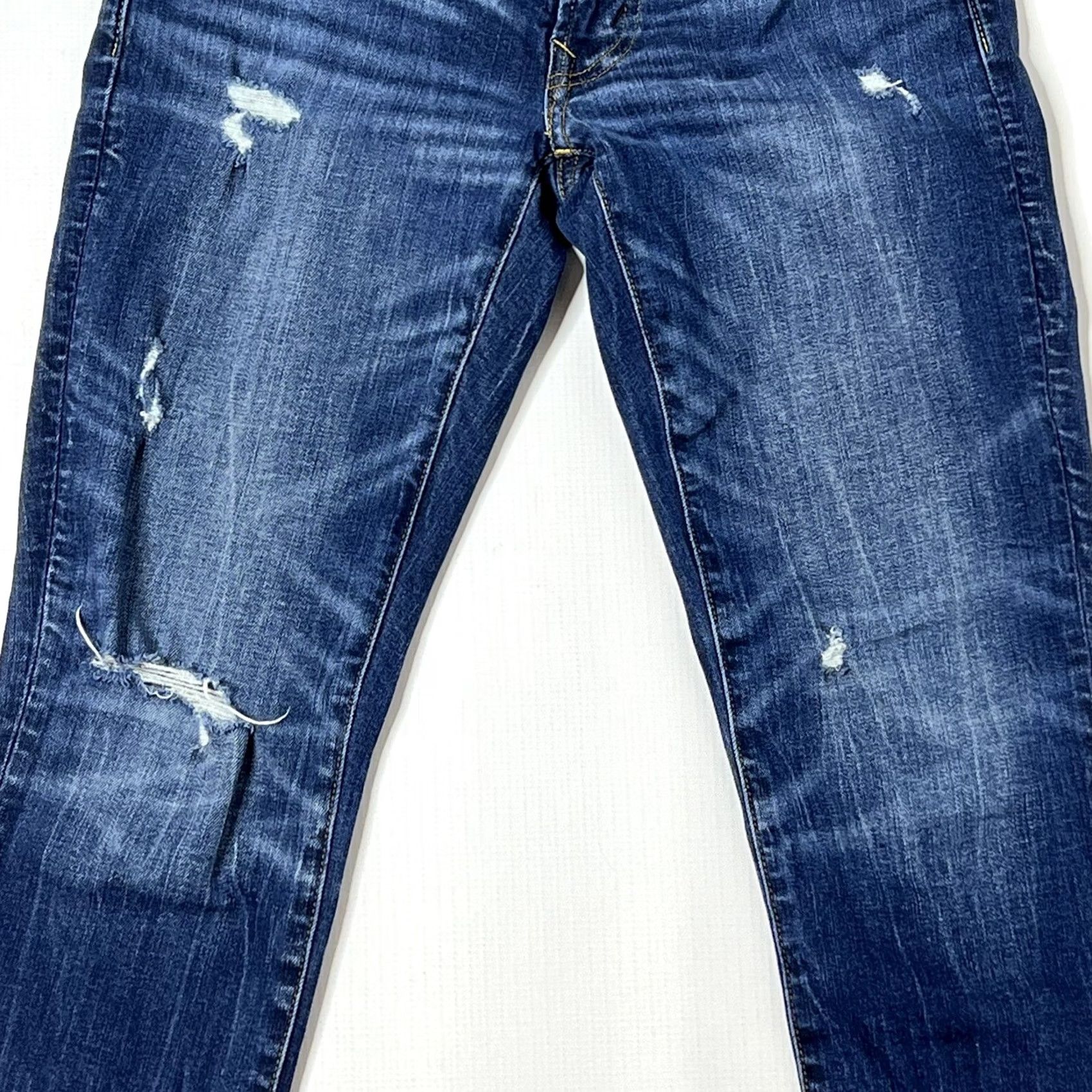 American Eagle Outfitters AE American Eagle Airflex Slim Jeans MEN’S 26x28 Dark Wash Ripped Blue Slim Fit 5-Pocket Denim Pocketed Belt Loops Boys Mens Girls Womens Size US 26 / EU 42 - 2 Thumbnail