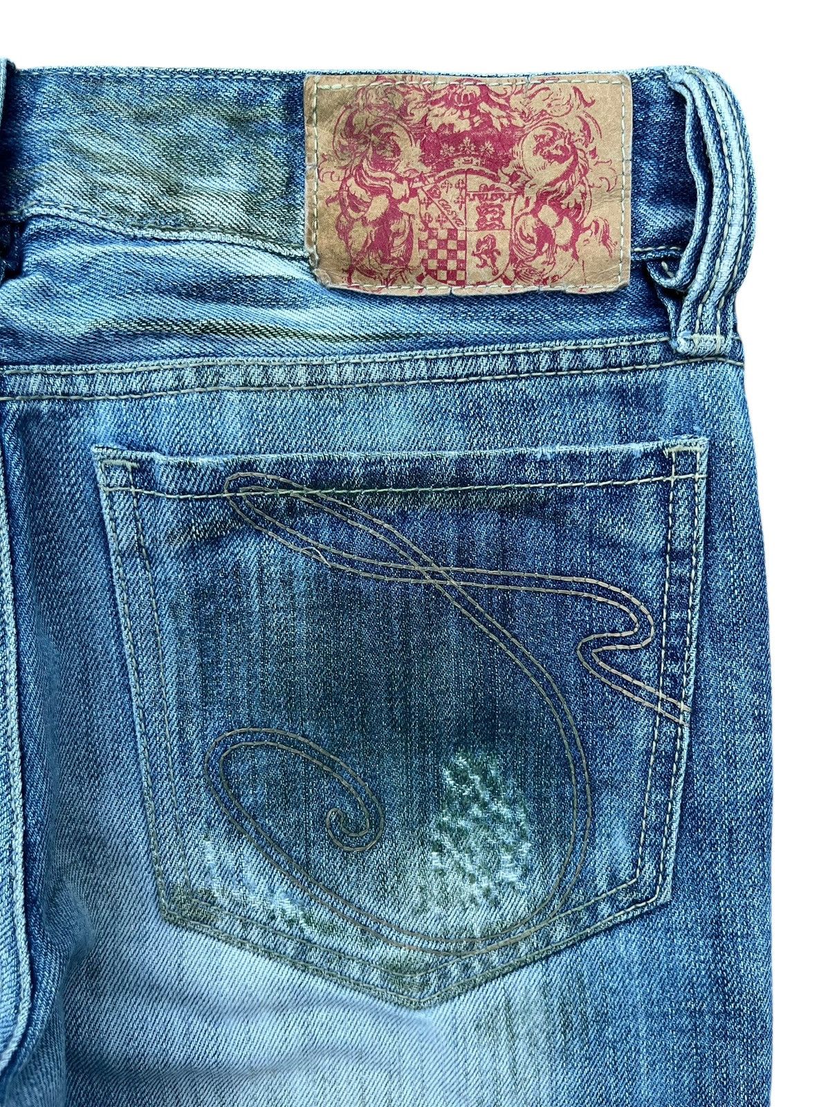Japanese Brand Vintage Japanese Brand Blue Washed Distressed Straight Jeans Size US 31 - 8 Thumbnail