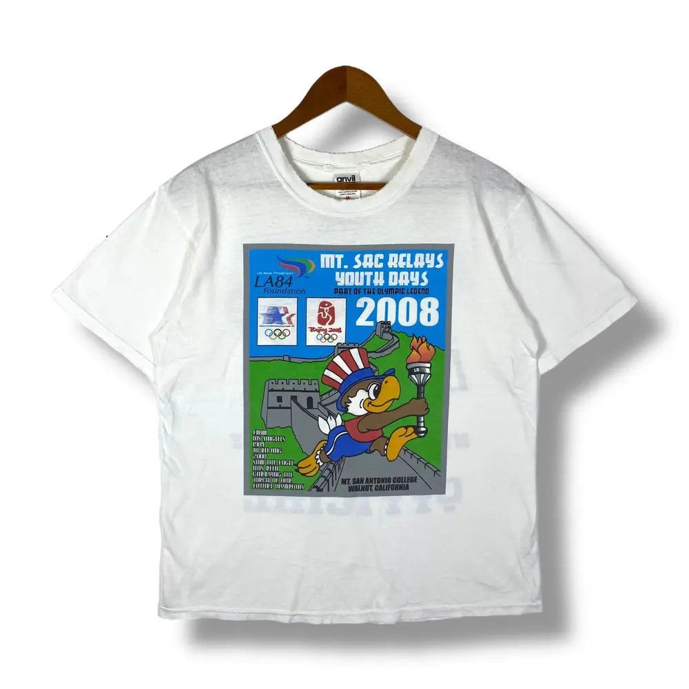 USA Olympics Vintage 00's OLYMPIC BEIJING LA84 Foundation Distressed Tee Size US M / EU 48-50 / 2 - 1 Thumbnail