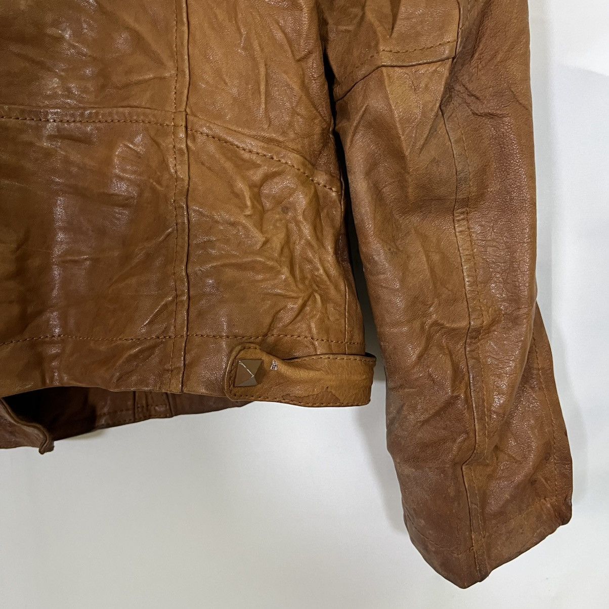 United Colors Of Benetton UNITED COLOUR OF BENETTON LEATHER JACKET Size US XS / EU 42 / 0 - 12 Thumbnail