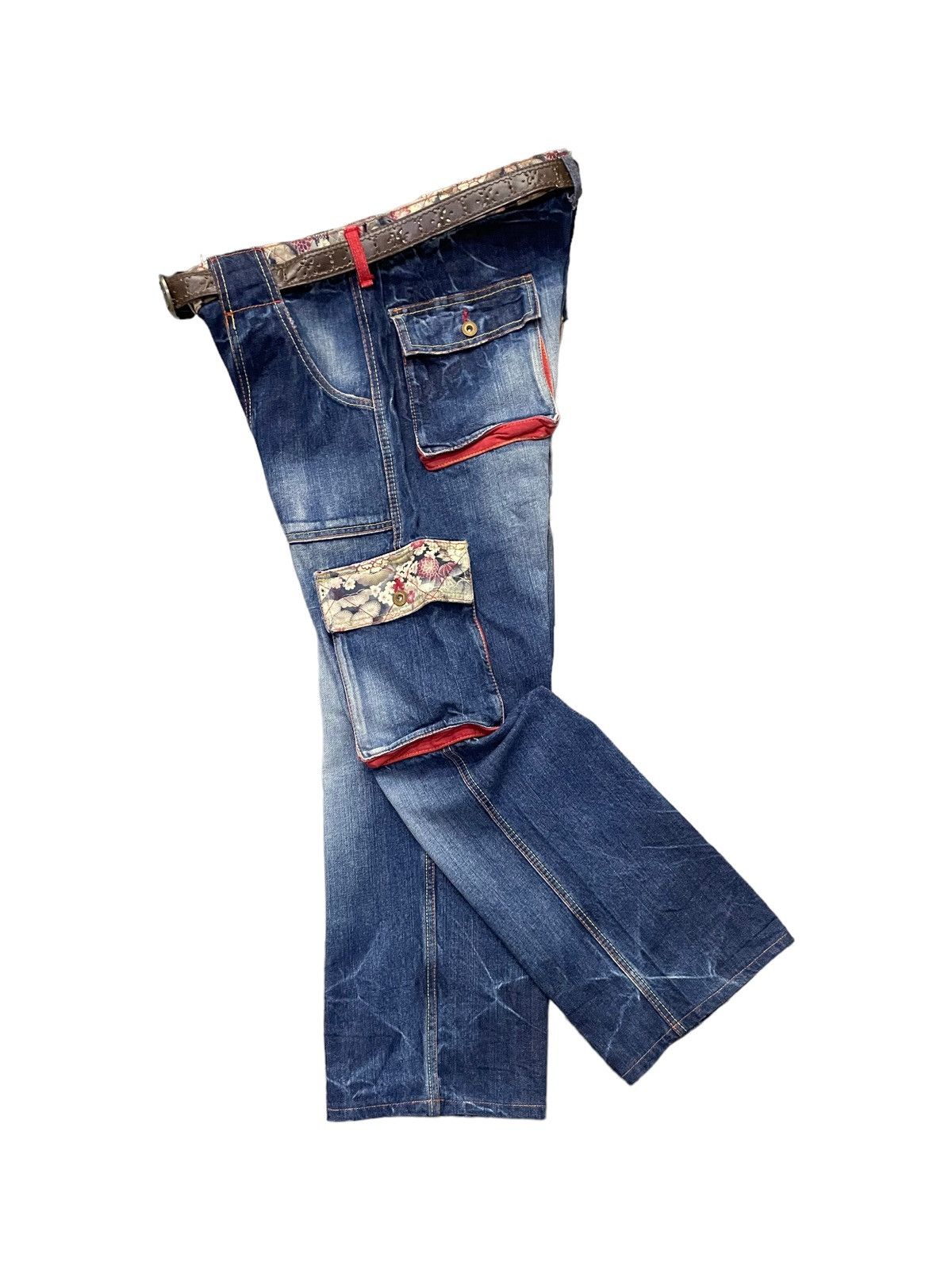 Eternal × Hysteric Glamour Vintage Eternal Japan Boro Cargo Denim With Leather Belted Size US 36 / EU 52 - 3 Thumbnail