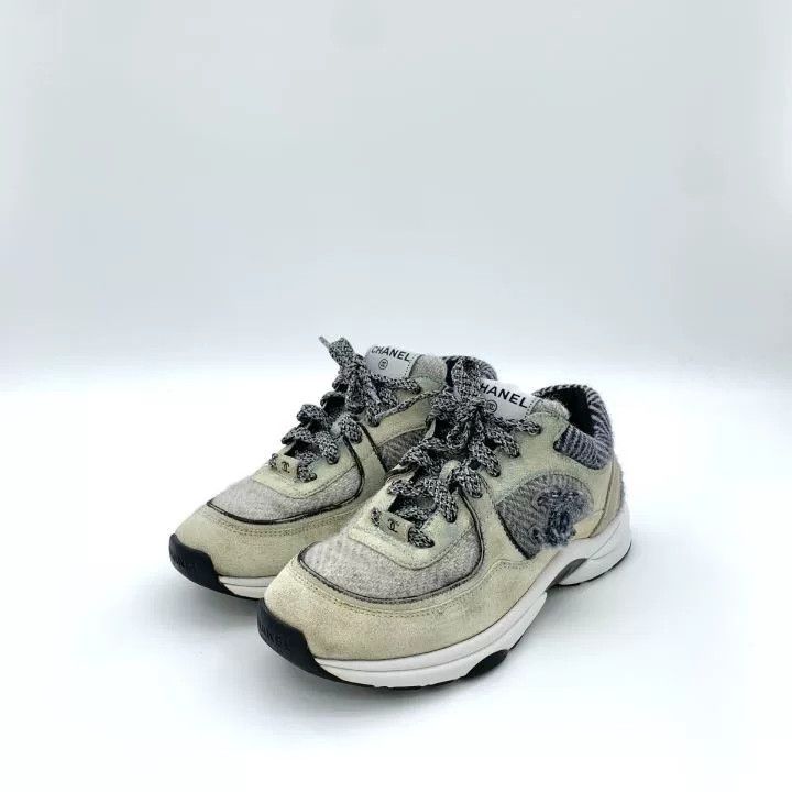 Chanel Chanel Logo Embroidered Lace-Up Sneakers Size US 6 / IT 36 - 1 Thumbnail