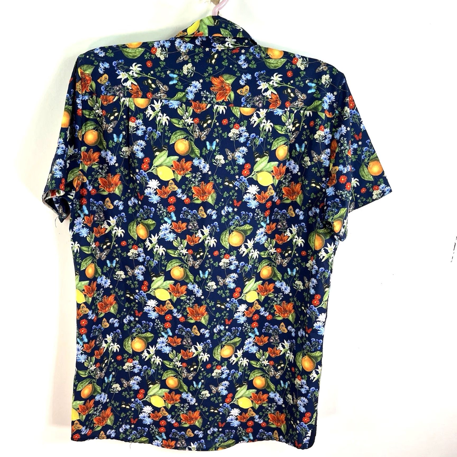 Vintage Fried Denim Button-Down Mens Floral Blue 2016 Collection S Size Button-Up Slimming Casual Shirt Size US S / EU 44-46 / 1 - 5 Thumbnail