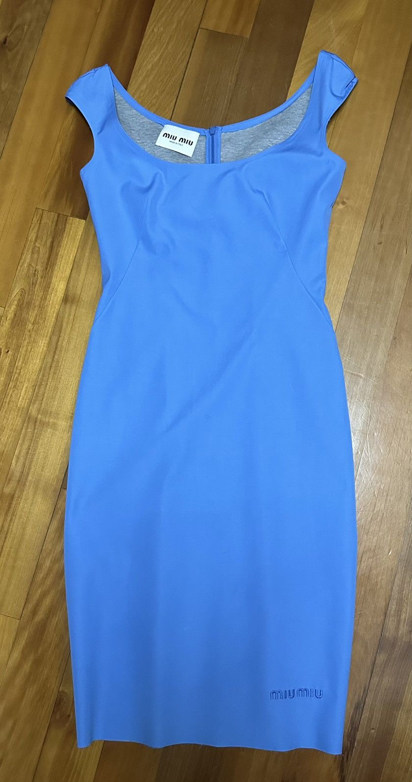 Miu Miu MIU MIU Cap-Sleeve Poplin Dress Size XS / US 0-2 / IT 36-38 - 3 Thumbnail