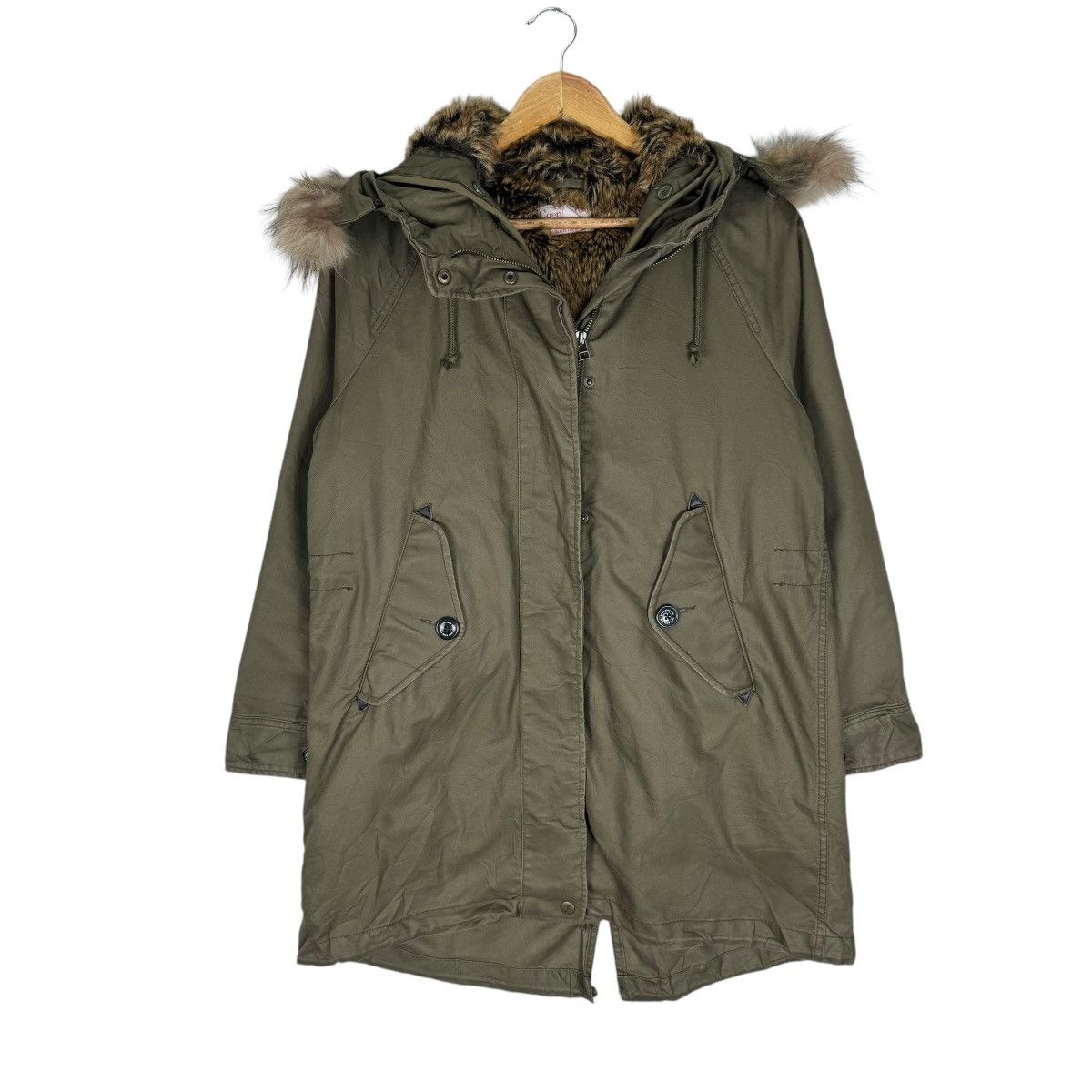 If Six Was Nine ☀️COEN FUR HOODIE FISHTAIL JACKET Size M / US 6-8 / IT 42-44 - 3 Thumbnail