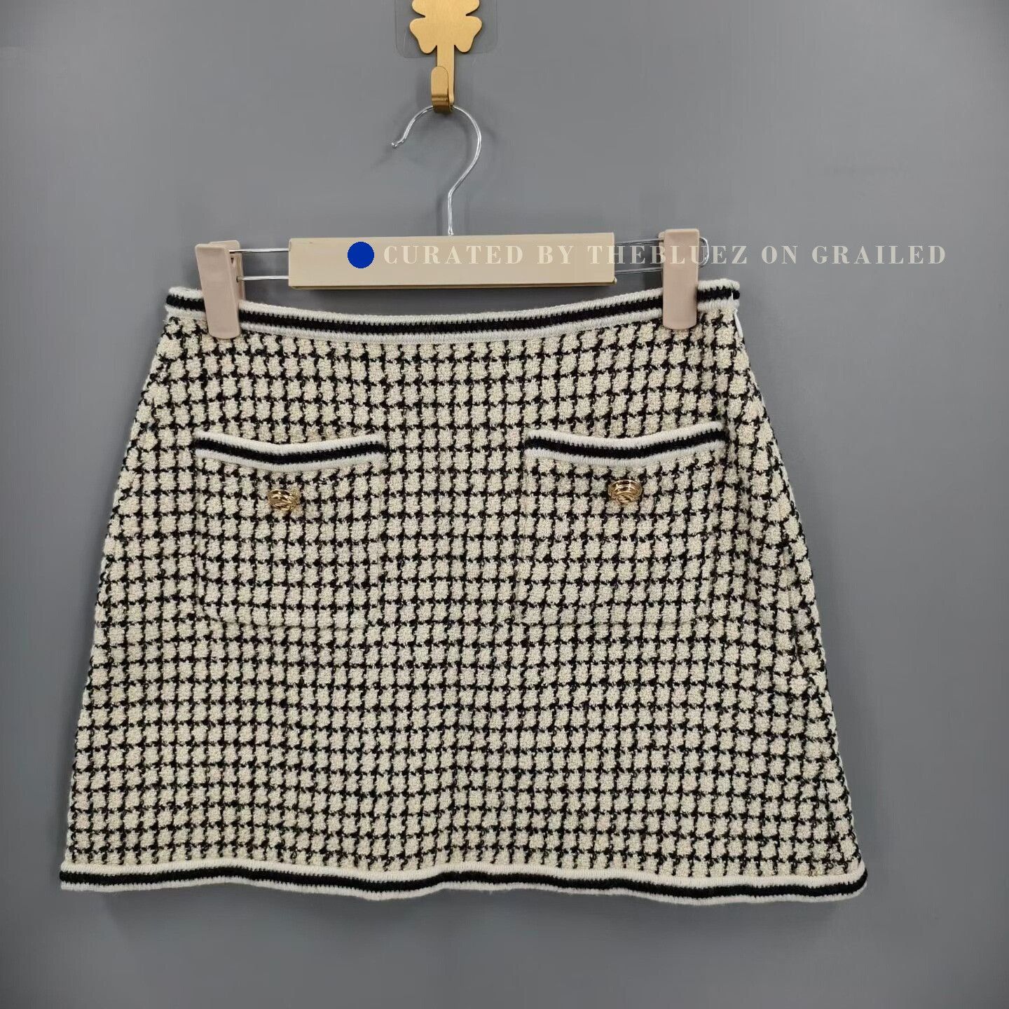 Miu Miu Miu Miu Houndstooth Tweed Skirt Size 40" / US 18 - 1 Thumbnail