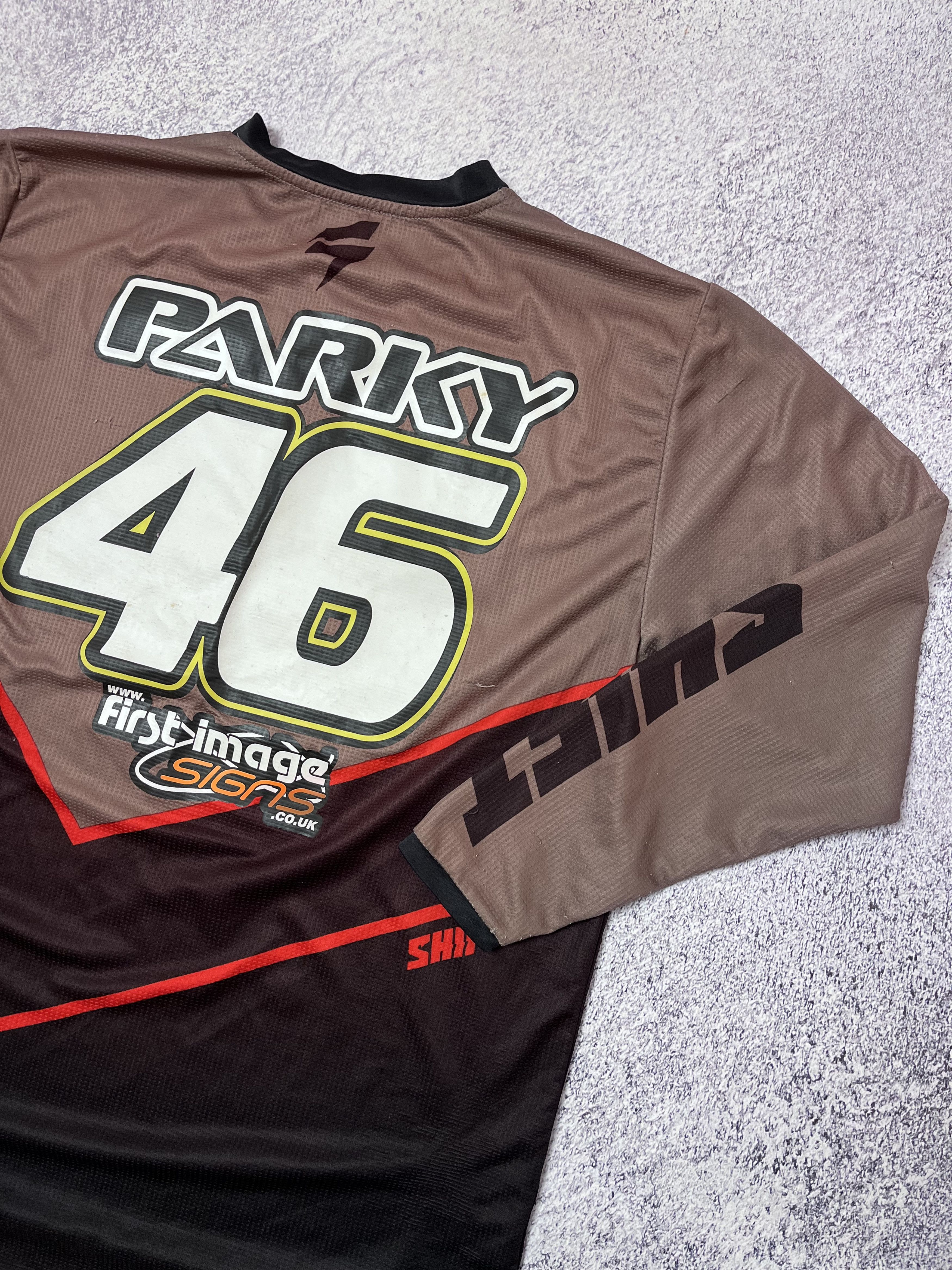 Vintage Racer motorcycle racing Moto T-shirt jersey Size L #46 Parky Size US L / EU 52-54 / 3 - 10 Thumbnail