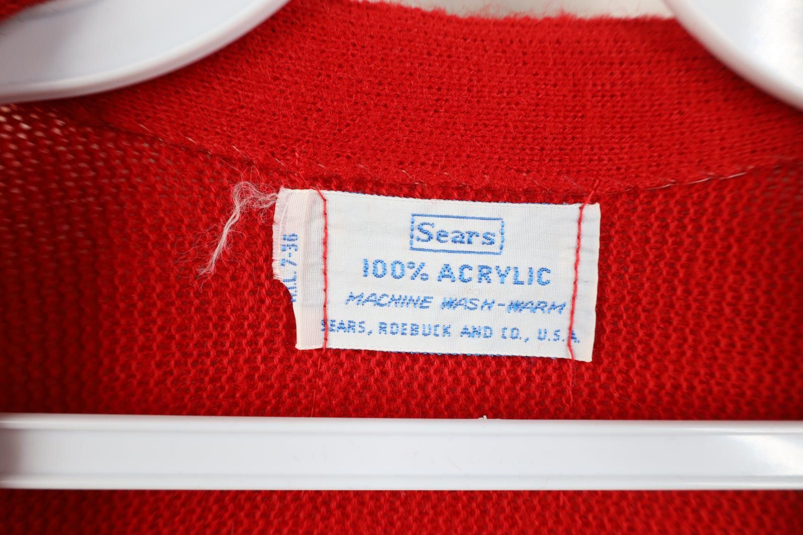 Vintage Vintage 70s Streetwear Knit Cardigan Sweater Red Acrylic USA Size M / US 6-8 / IT 42-44 - 6 Thumbnail